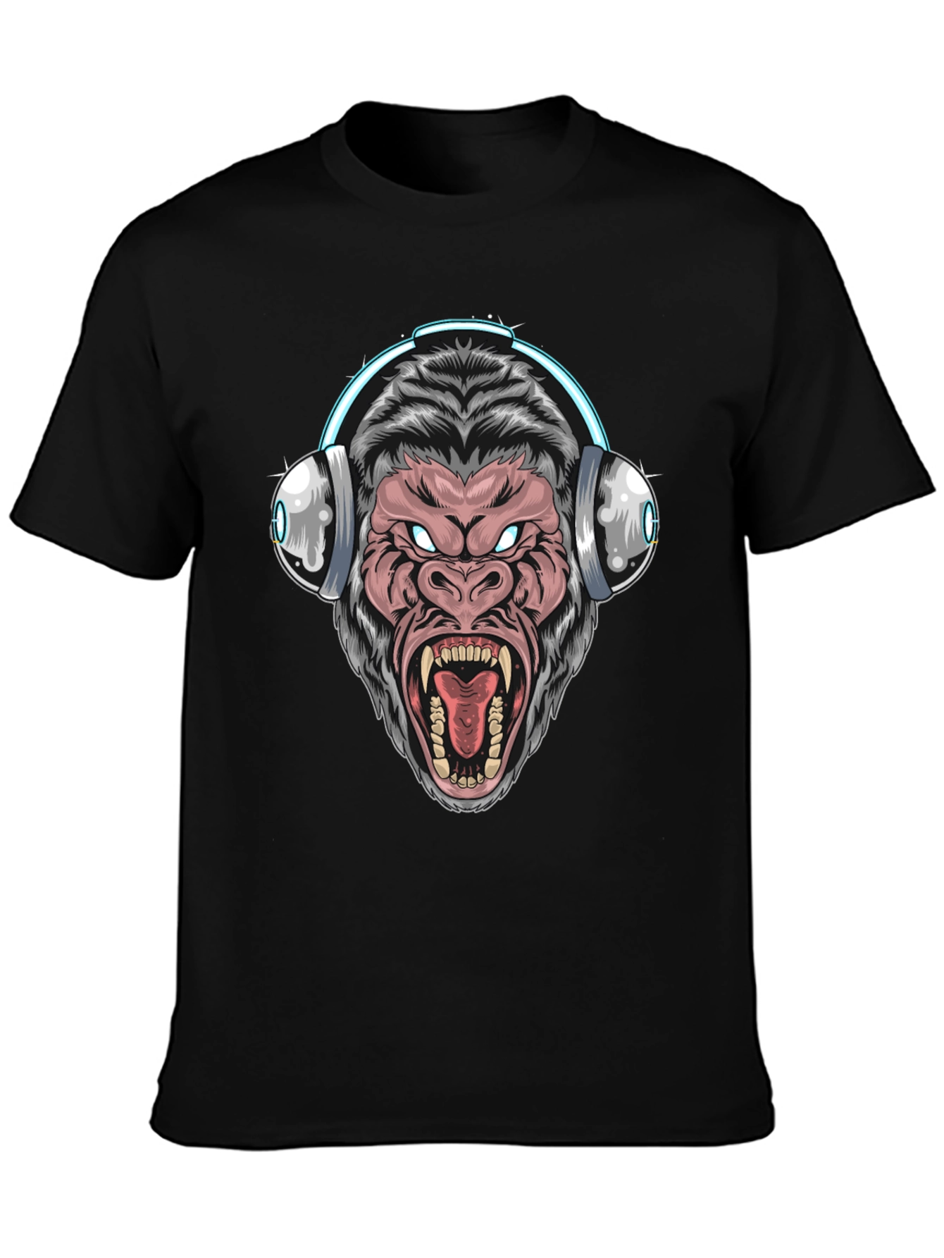 Black Cool Gorilla DJ T-Shirt - Black view 3