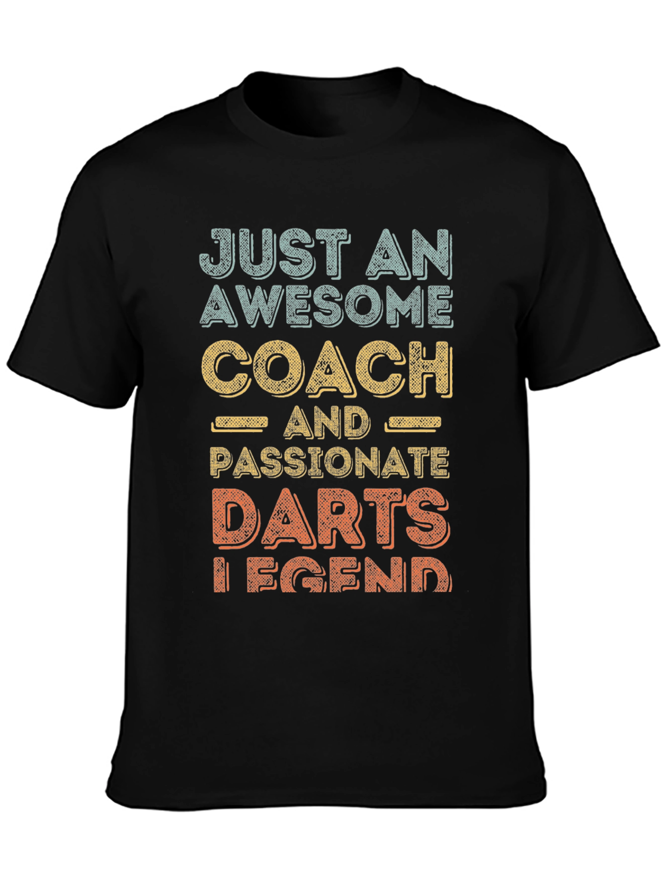 Black Awesome Darts Coach T-Shirt - Passionate Legend! view 3