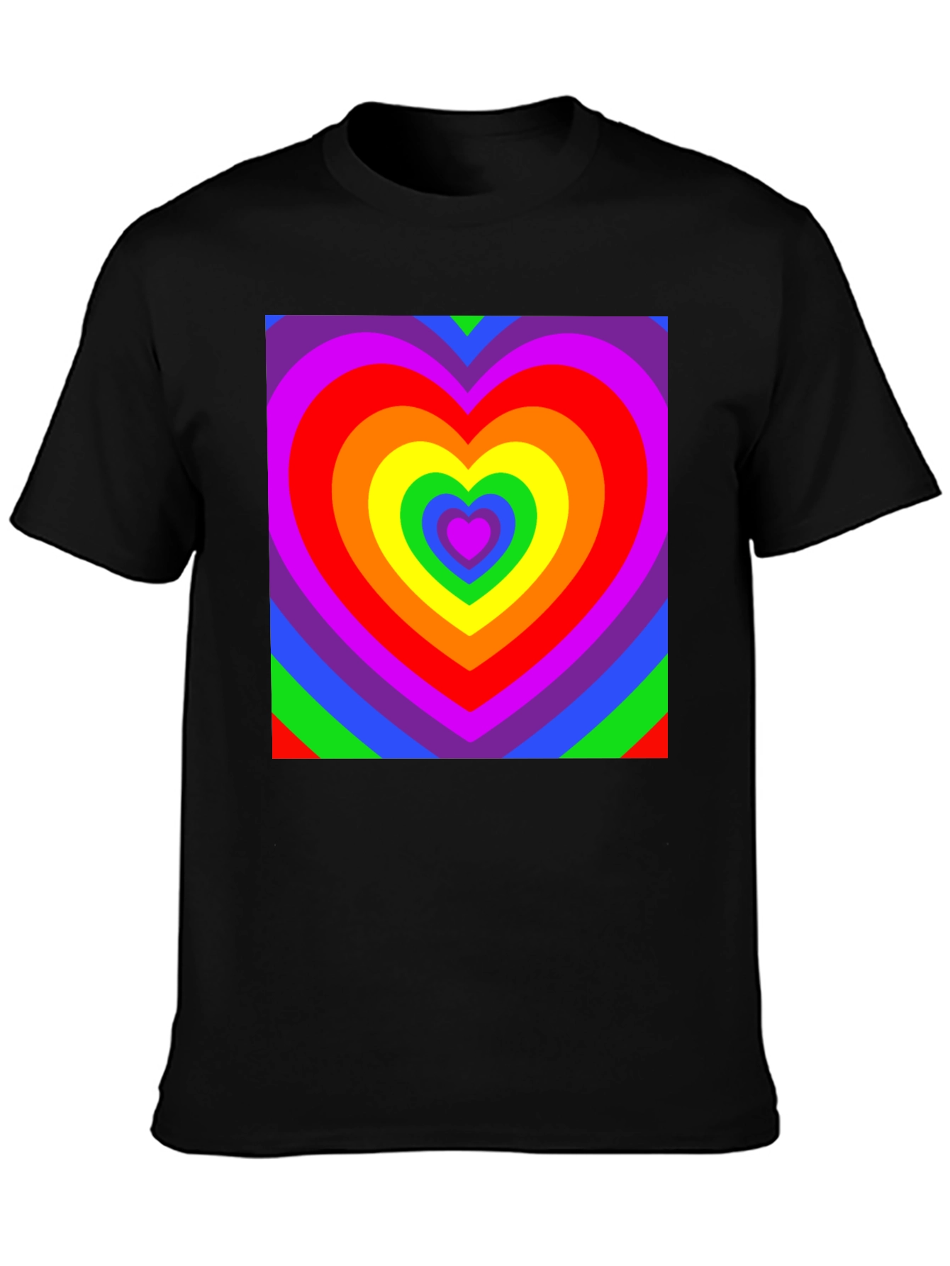 Black Rainbow Heart T-Shirt - Vivid Pride Apparel view 3