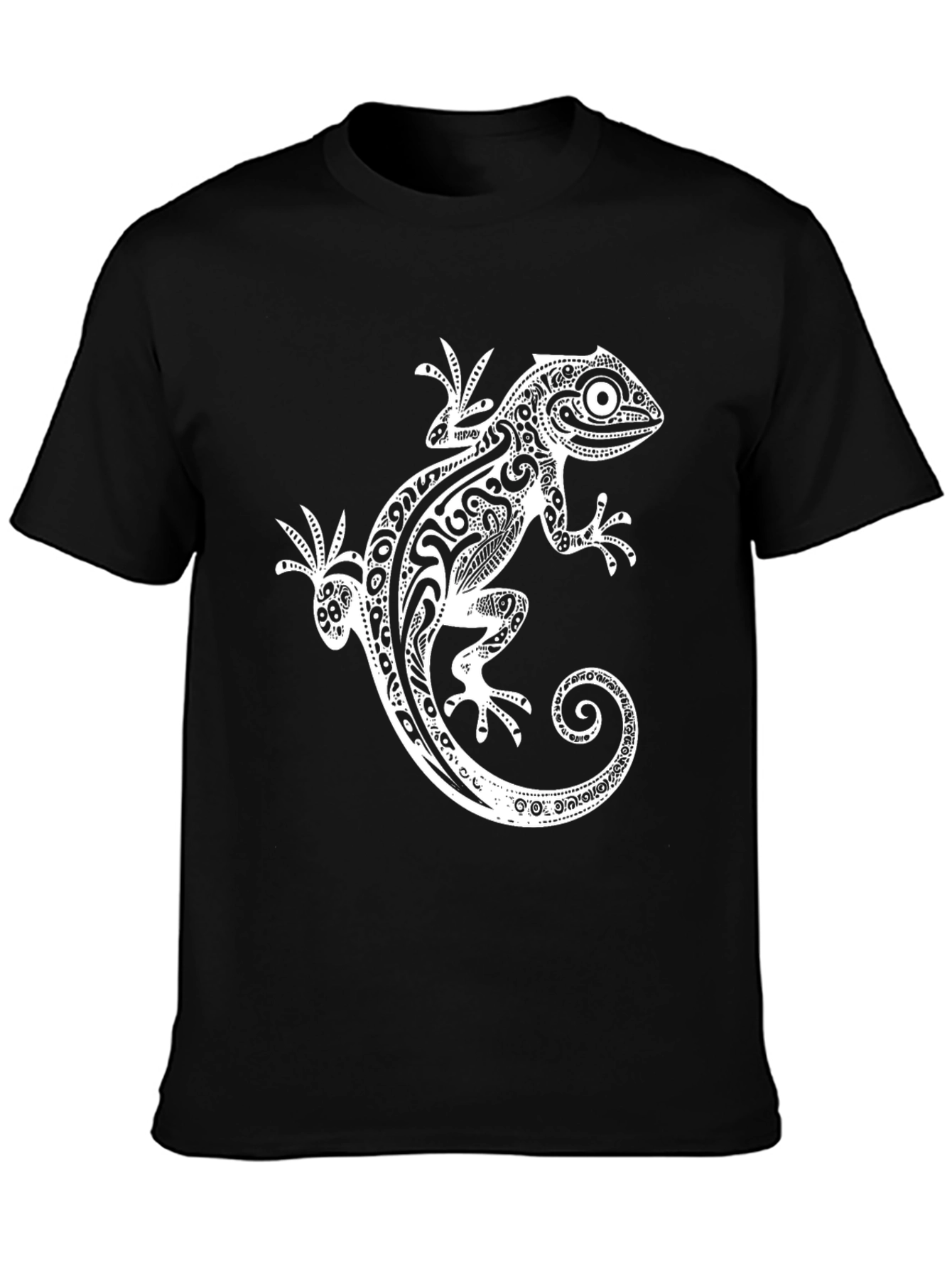 Tribal Gecko Graphic T-Shirt - Stylish Design - 3