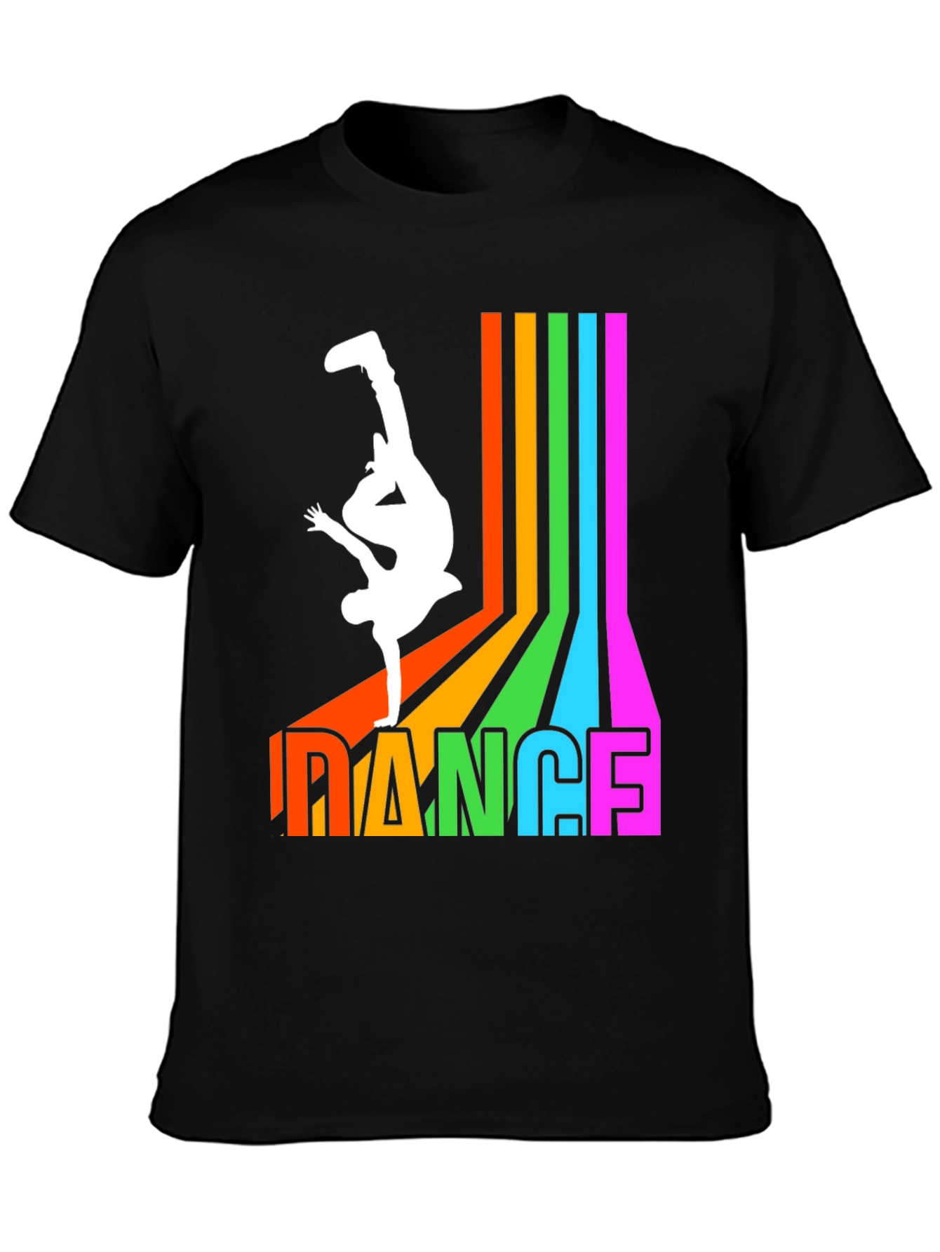 Black Retro Dance T-Shirt - Breakdance Graphic Tee view 3