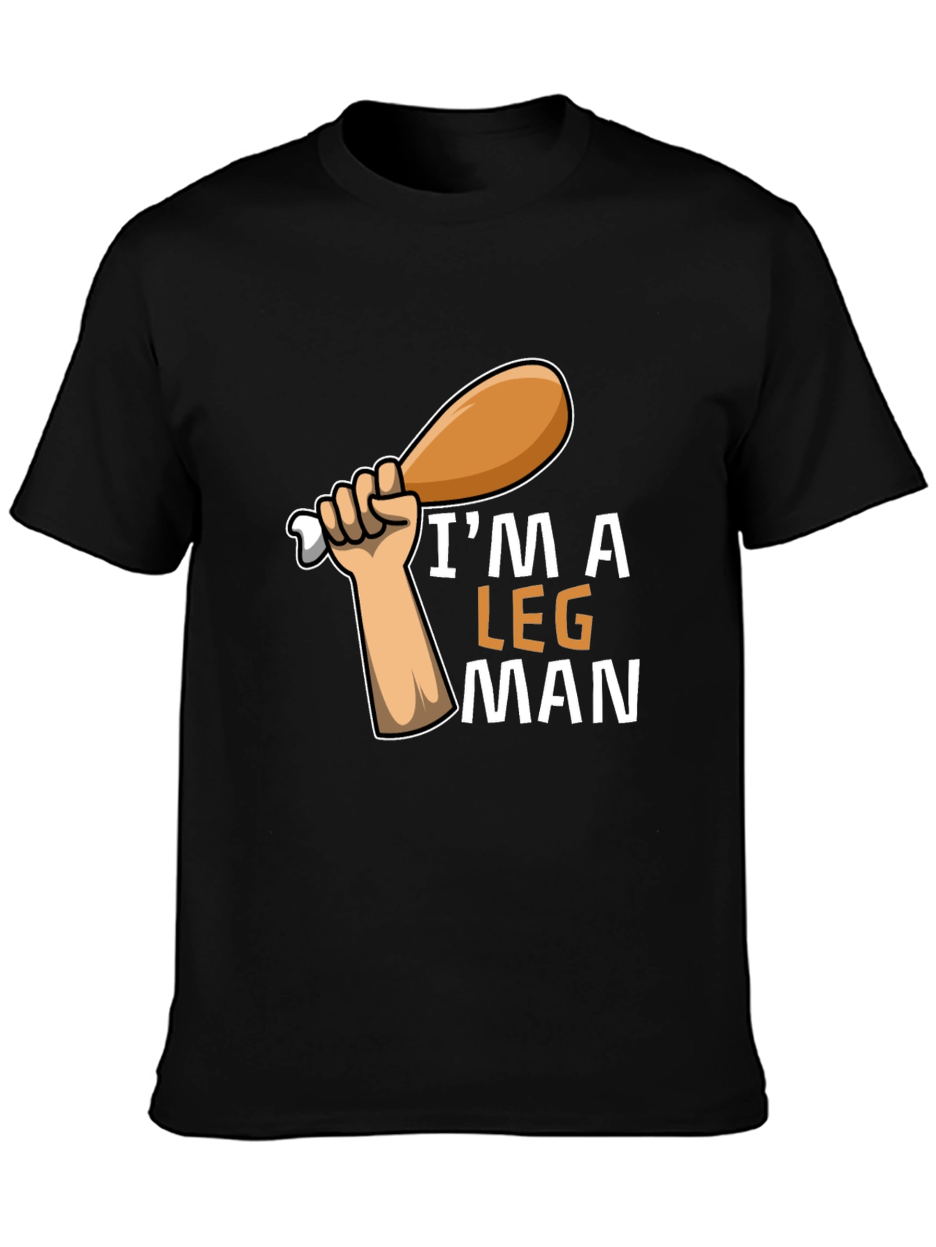 Black I'm a Leg Man Graphic T-Shirt - Funny Foodie Tee view 3