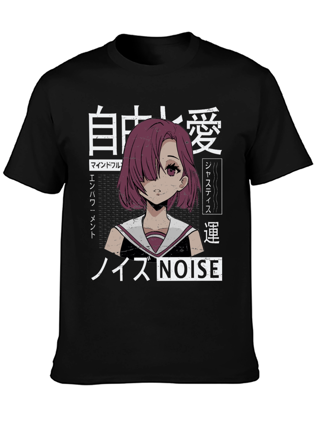 Black Anime Girl Graphic Tee - Unique Streetwear T-Shirt view 3