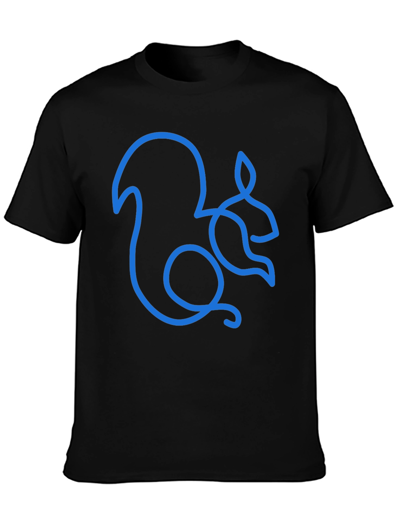 Black Squirrel Outline Graphic Tee - Men's Black T-Shirt view 3