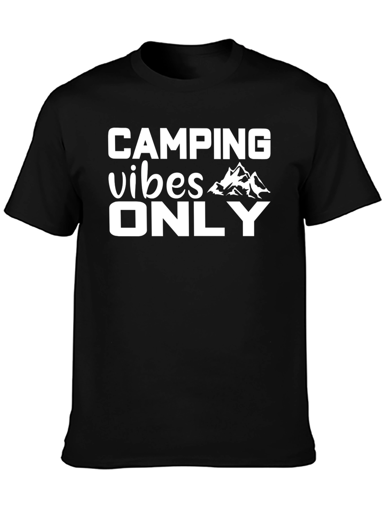 Black Camping Vibes Only Graphic T-Shirt view 3