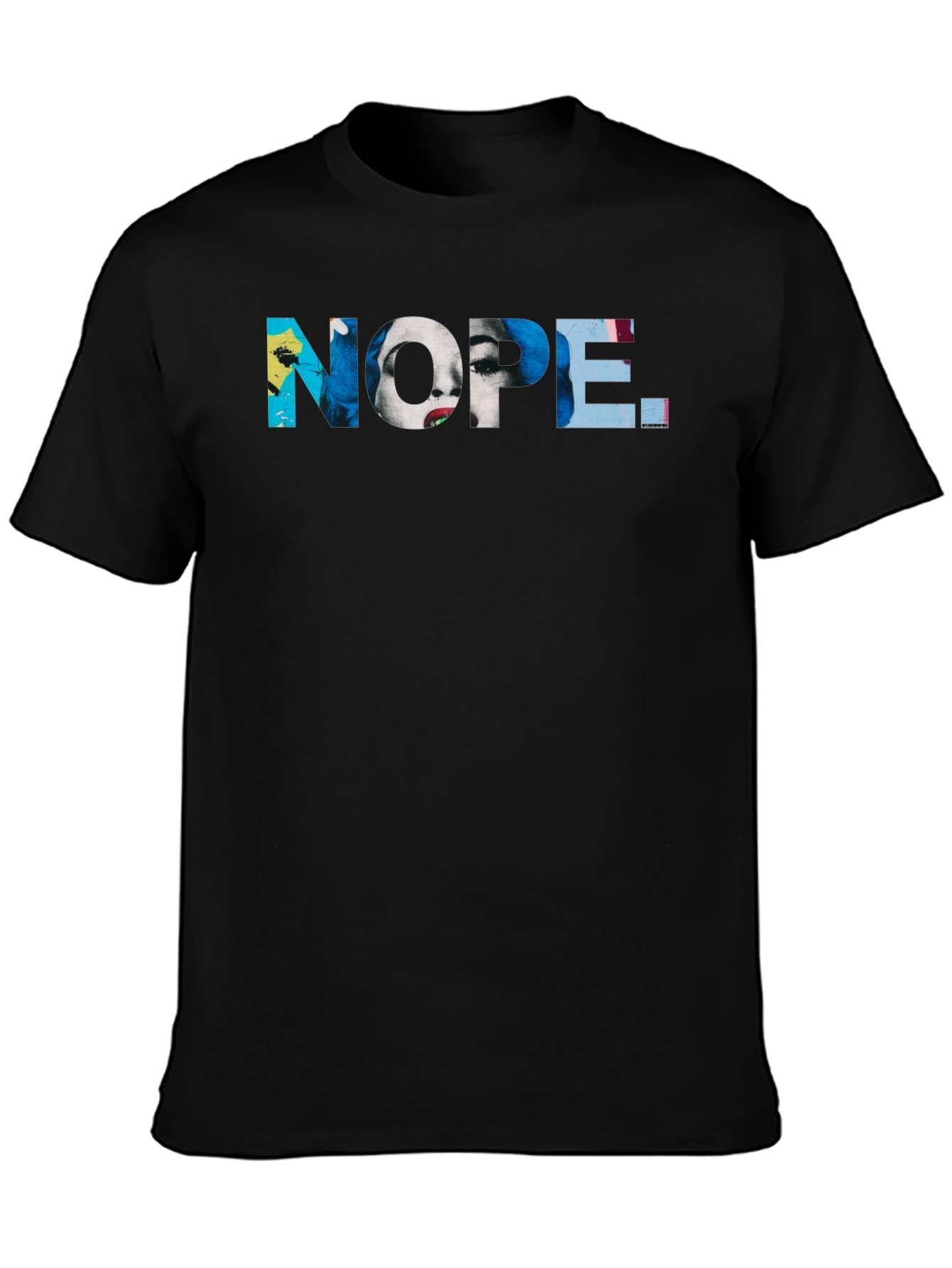 Black Nope T-Shirt - Graphic Print Novelty Tee view 3