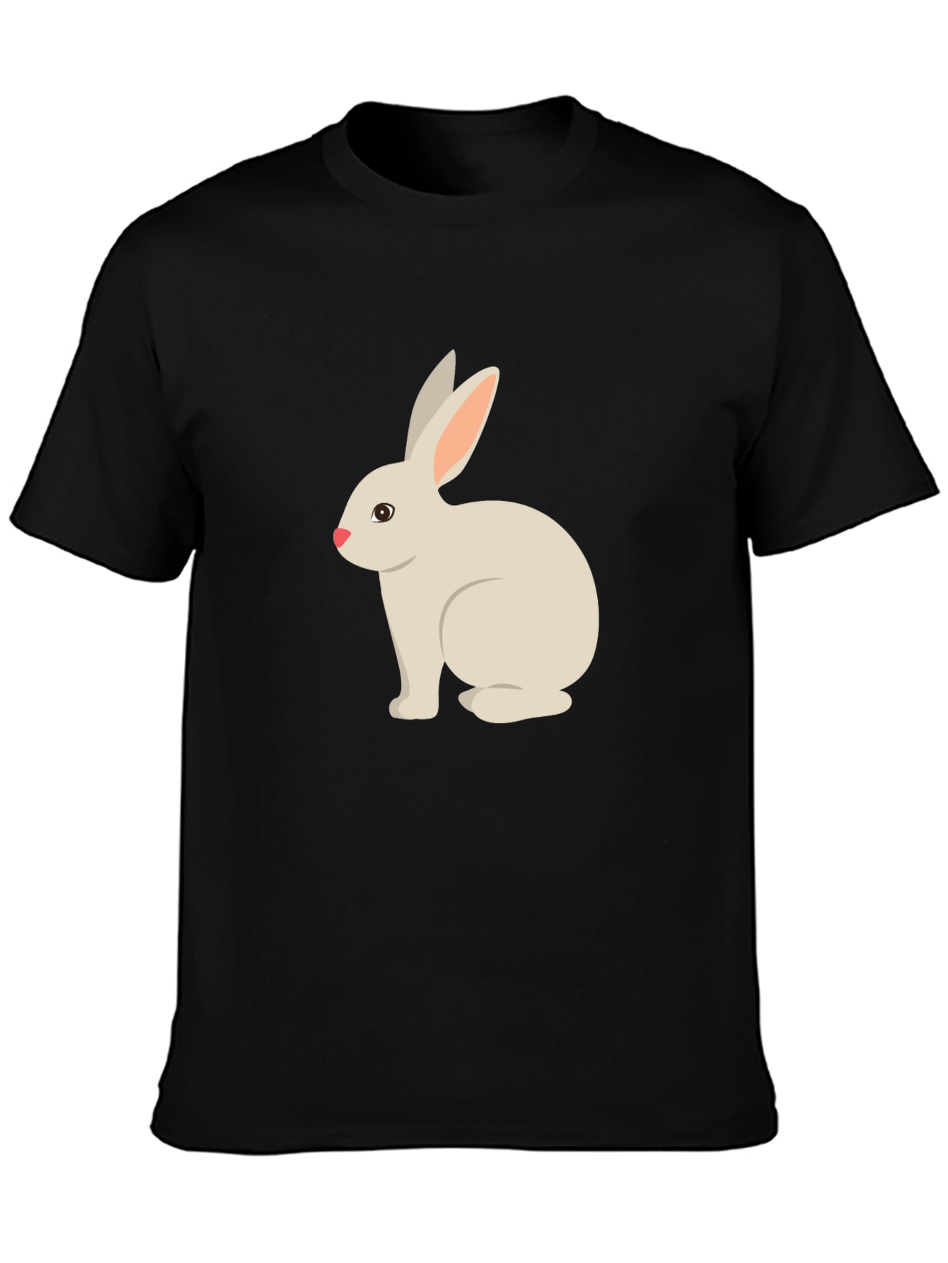 Black Cute Bunny Graphic Tee - Black T-Shirt view 3