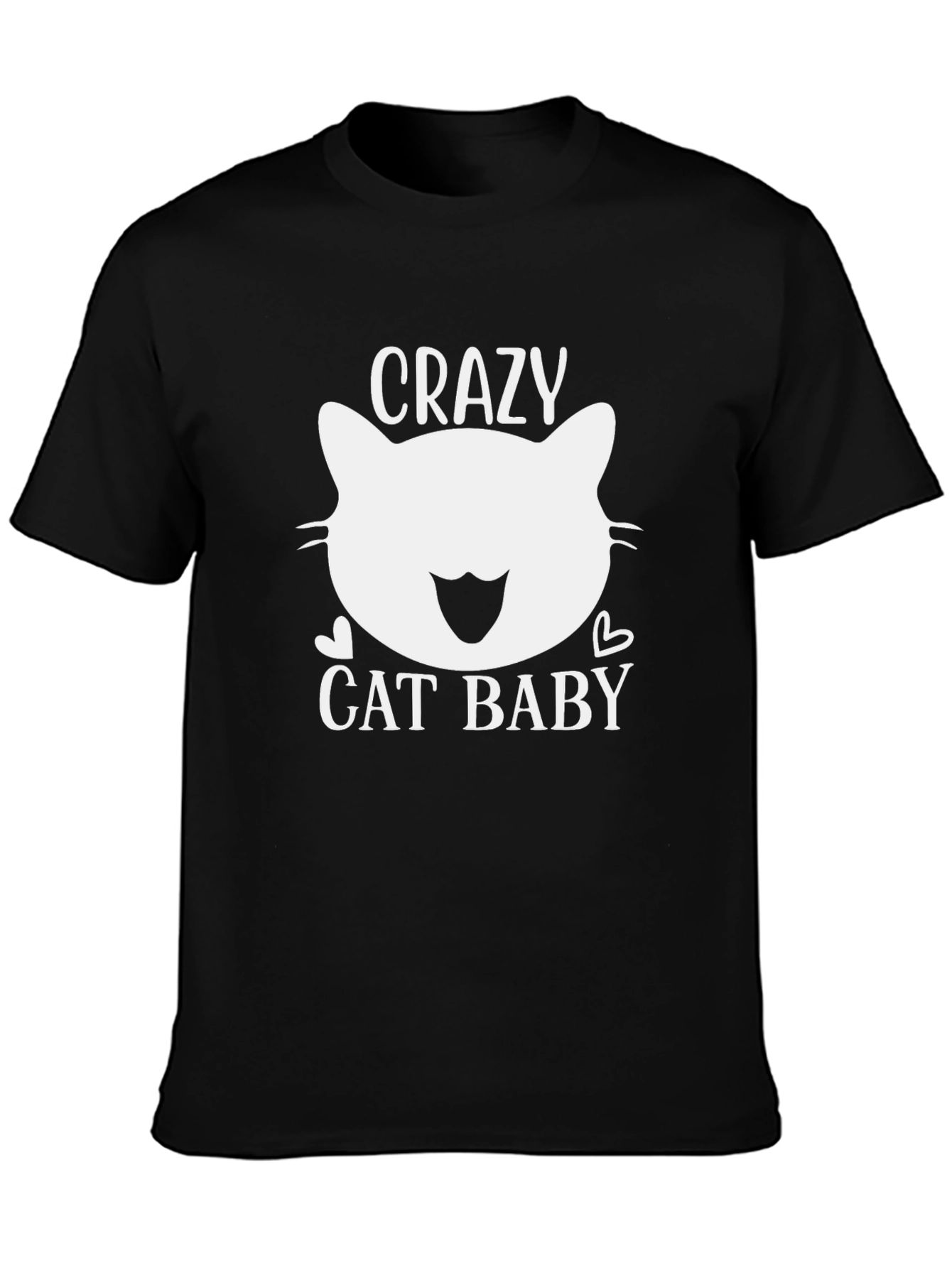 Black Crazy Cat Baby Graphic Tee - Unisex view 3
