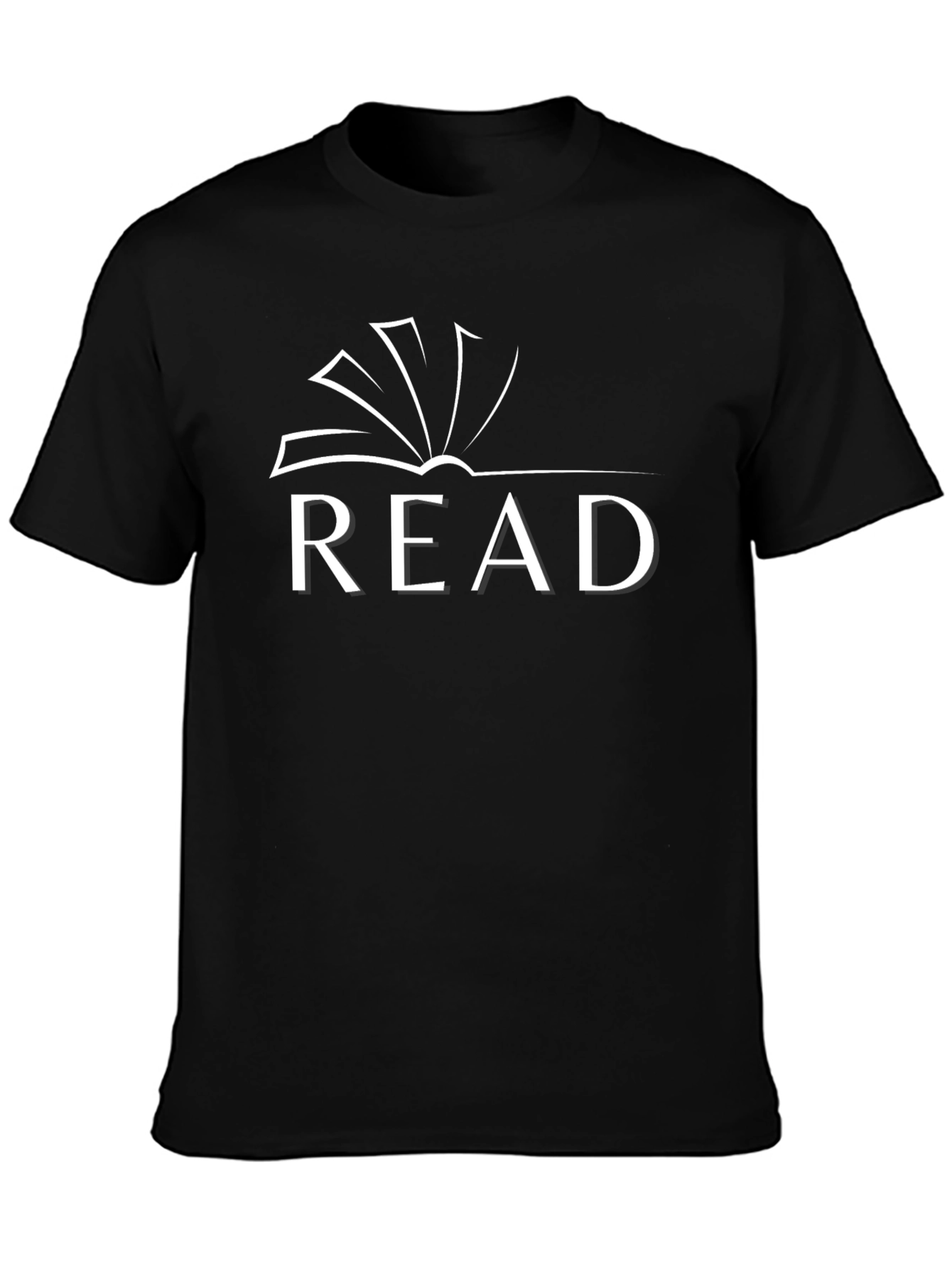 Black Read Book T-Shirt, Unisex Bookworm Tee view 3
