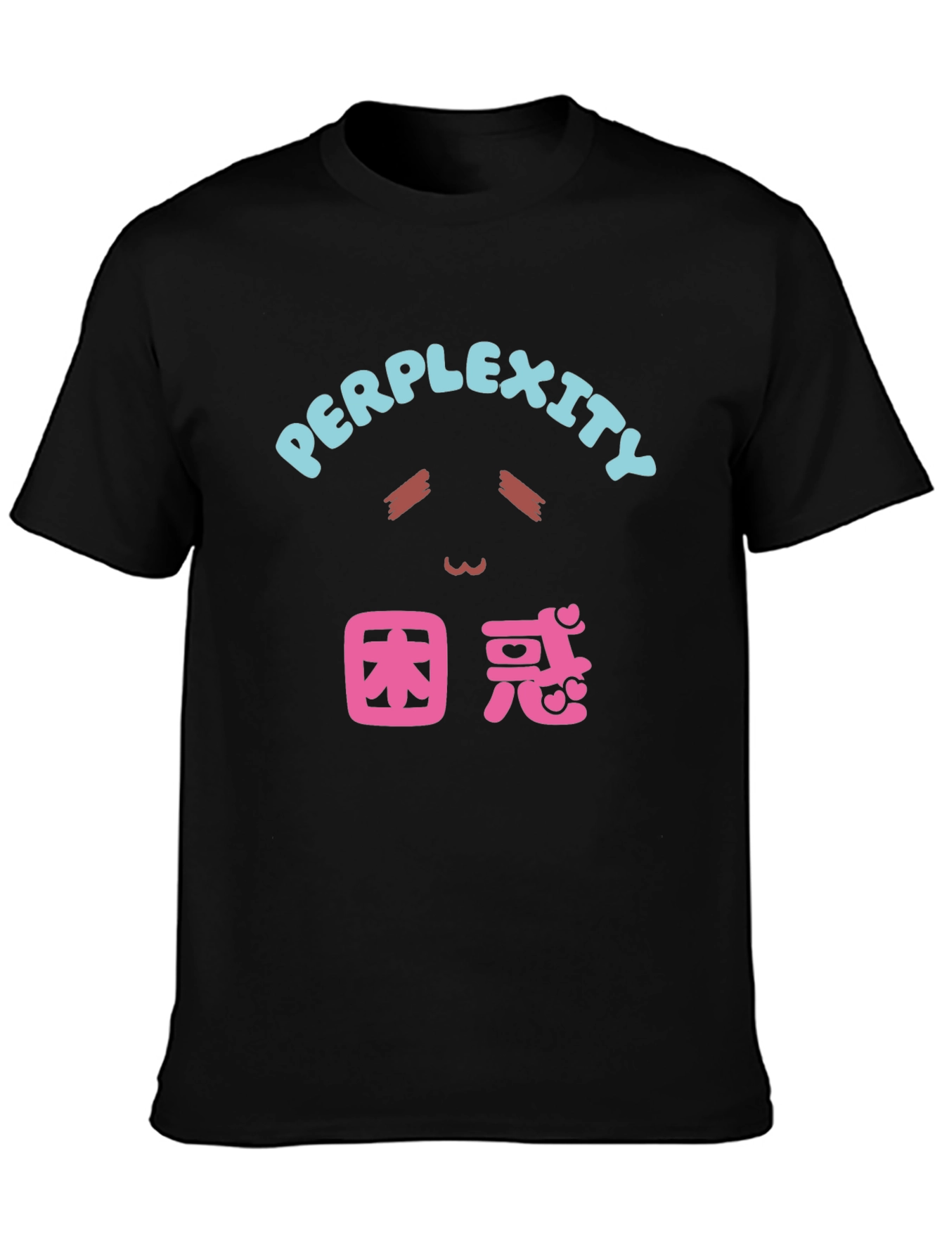Black Perplexity Black T-Shirt with Anime Design view 3