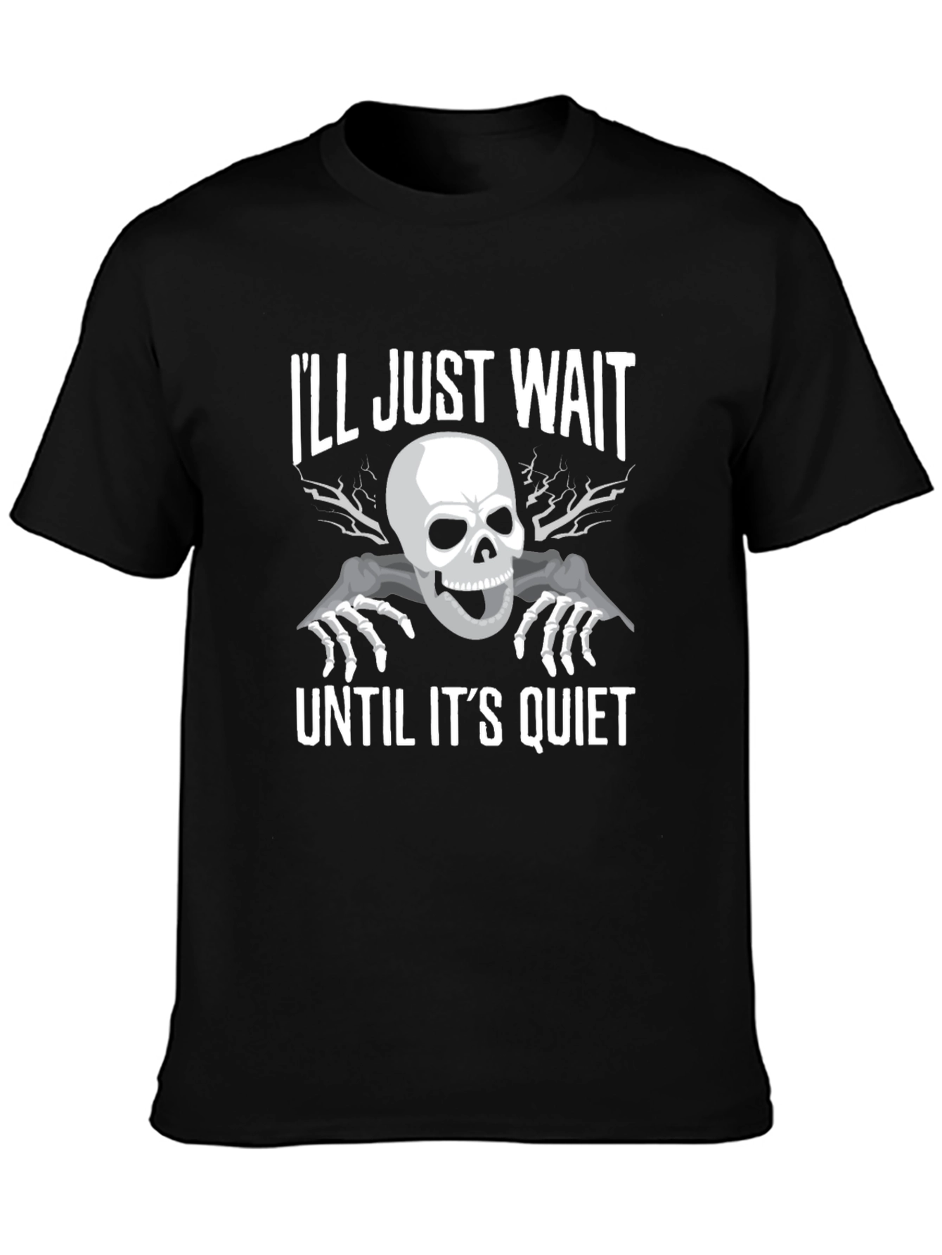 Black I'll Just Wait T-Shirt view 3