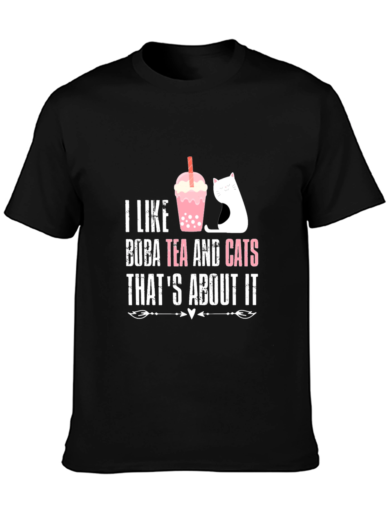 Black Boba Tea & Cats Graphic T-Shirt - Cute & Comfy view 3