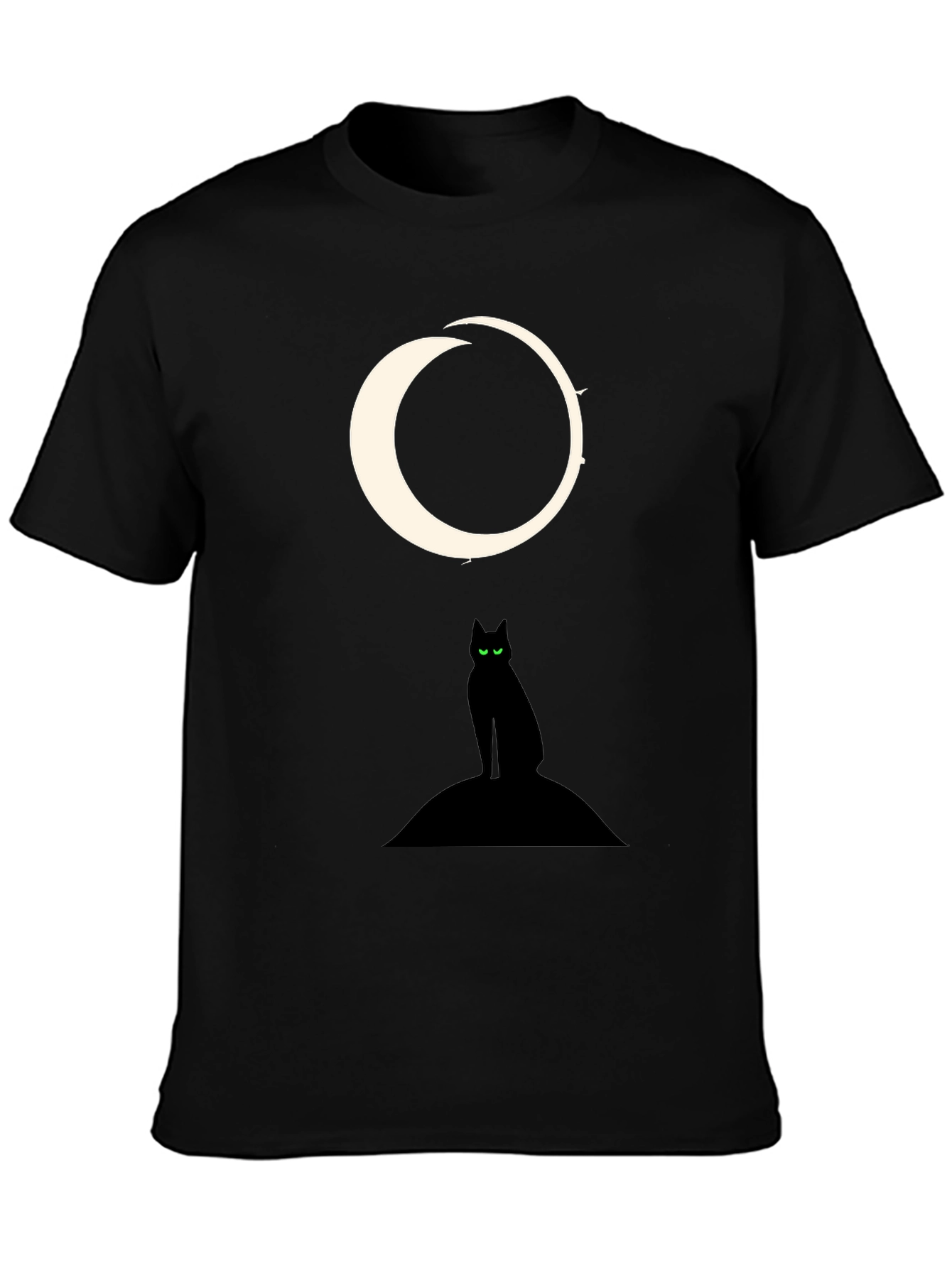 Black Black Cat Moon Graphic Tee view 3