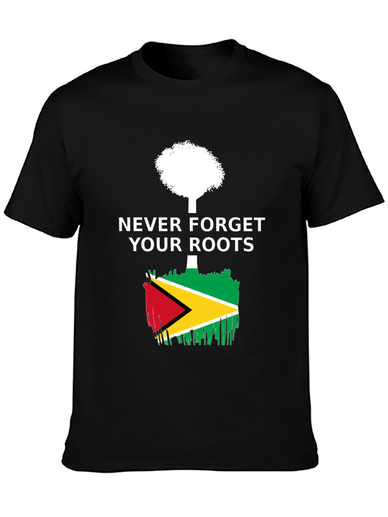 Black Guyana Roots T-Shirt - Never Forget view 3