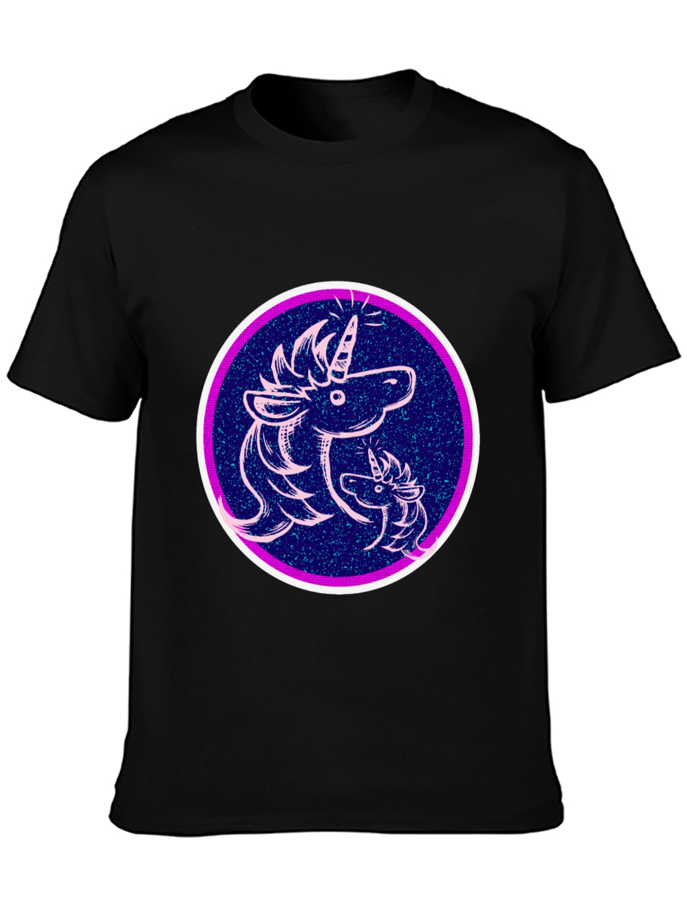 Black Unicorn Graphic Black T-Shirt view 3