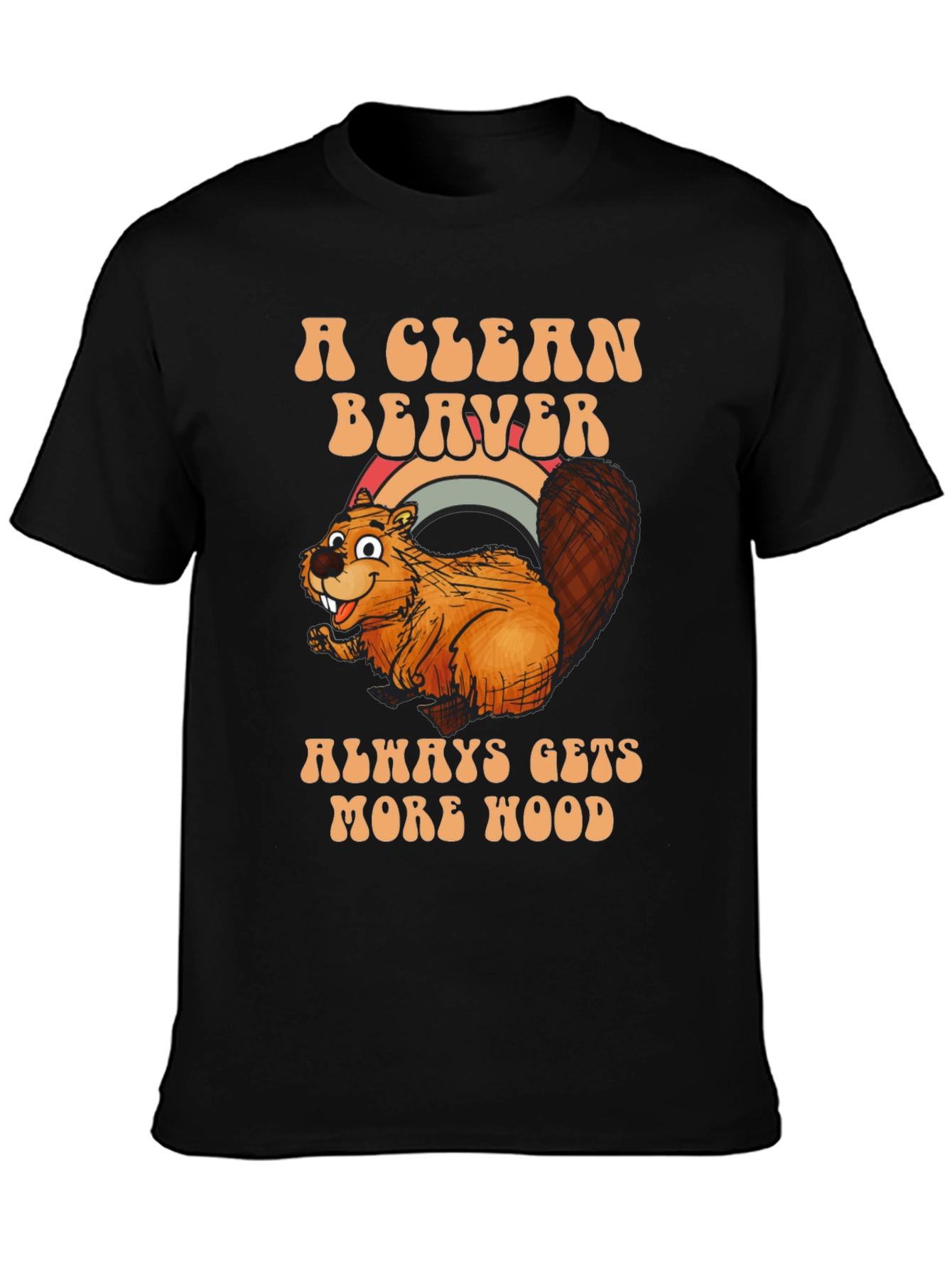 Black A Clean Beaver Gets More Wood T-Shirt view 3