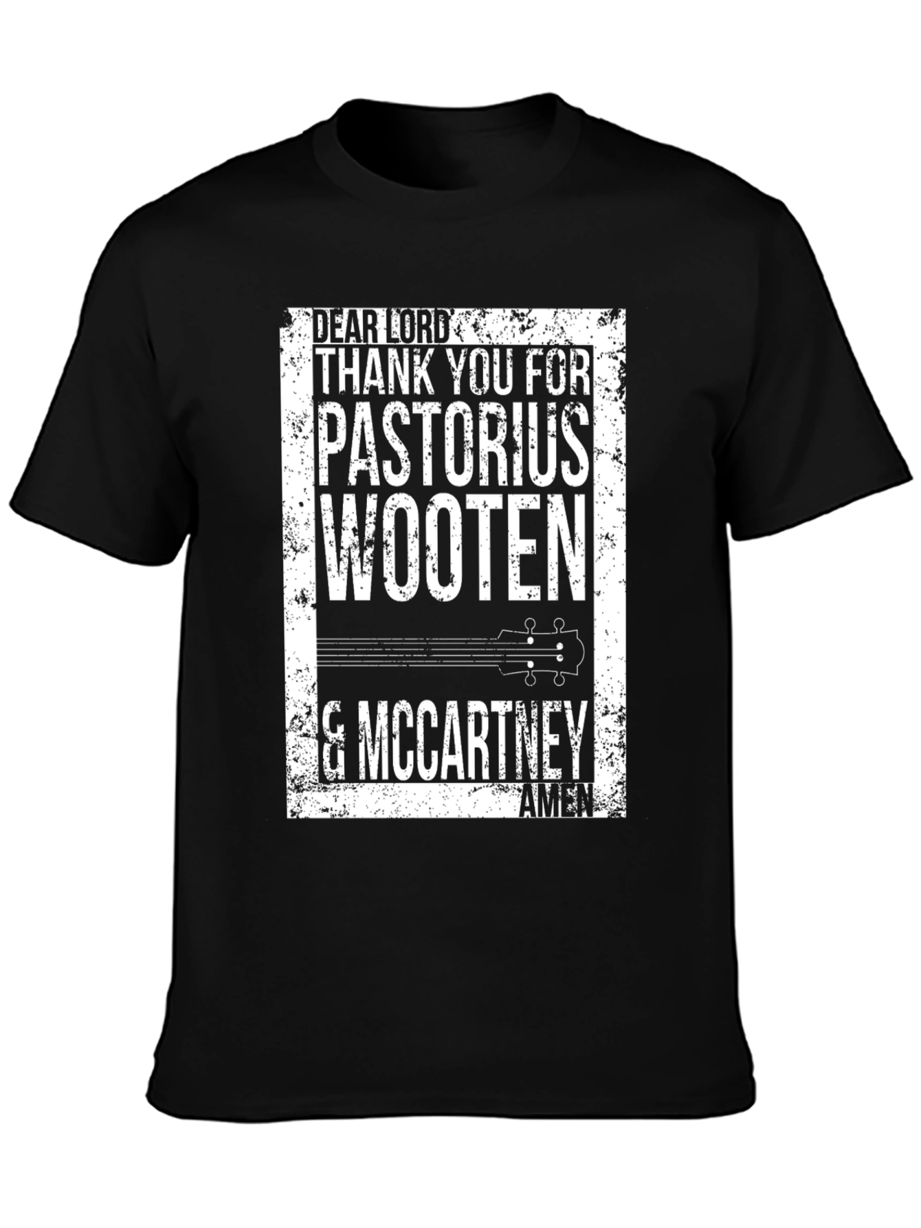 Black Bass Greats T-Shirt: Pastorius, Wooten, McCartney view 3