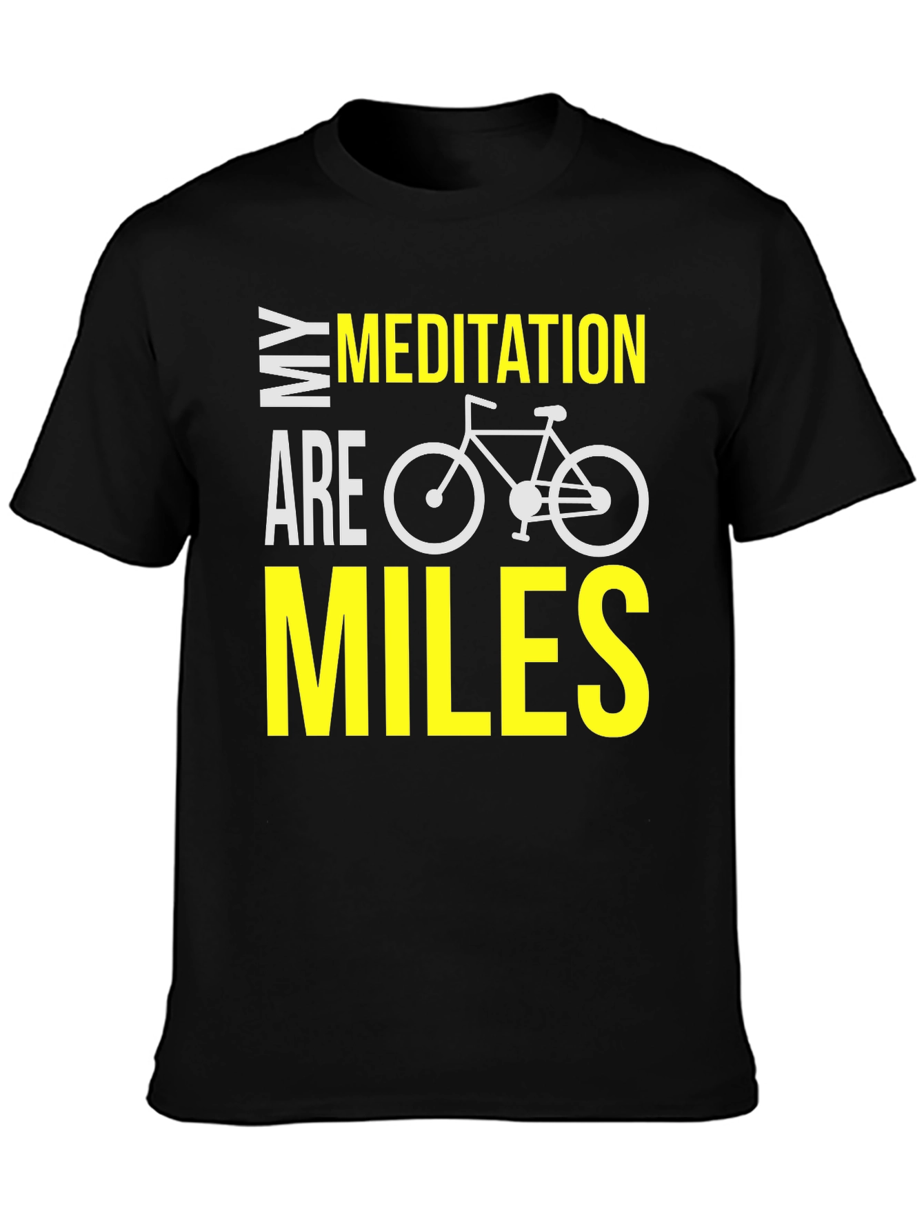 Black My Meditation Are Miles Bike T-Shirt view 3