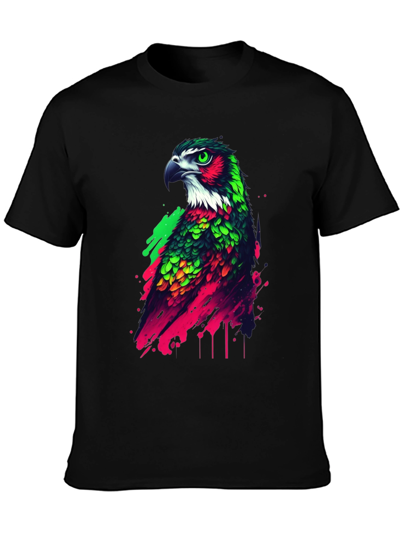 Black Eagle Graphic Tee - Vibrant Bird Design view 3