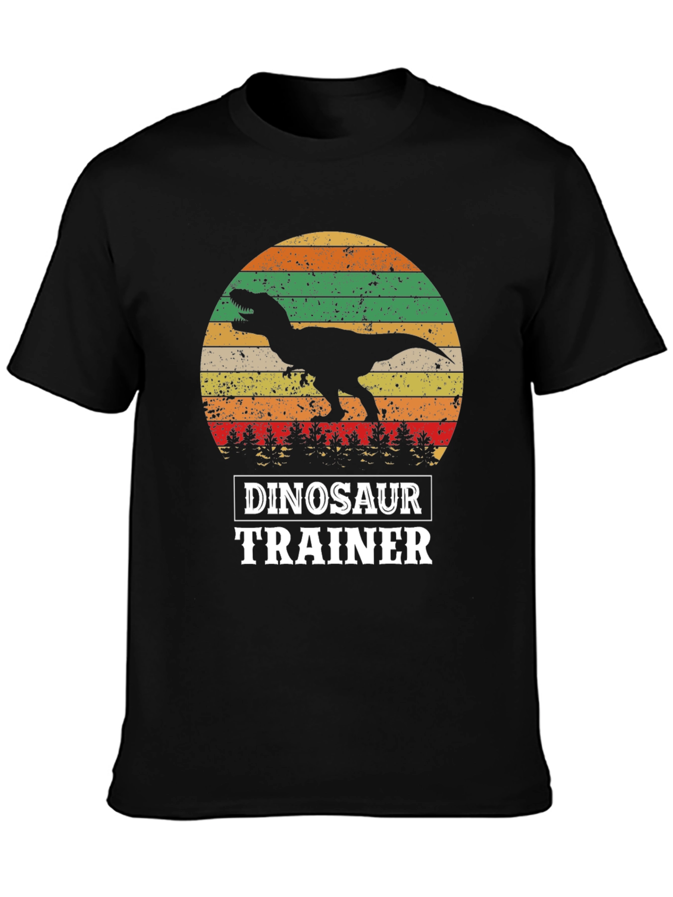 Black Dinosaur Trainer T-Shirt - Retro T-Rex Design view 3