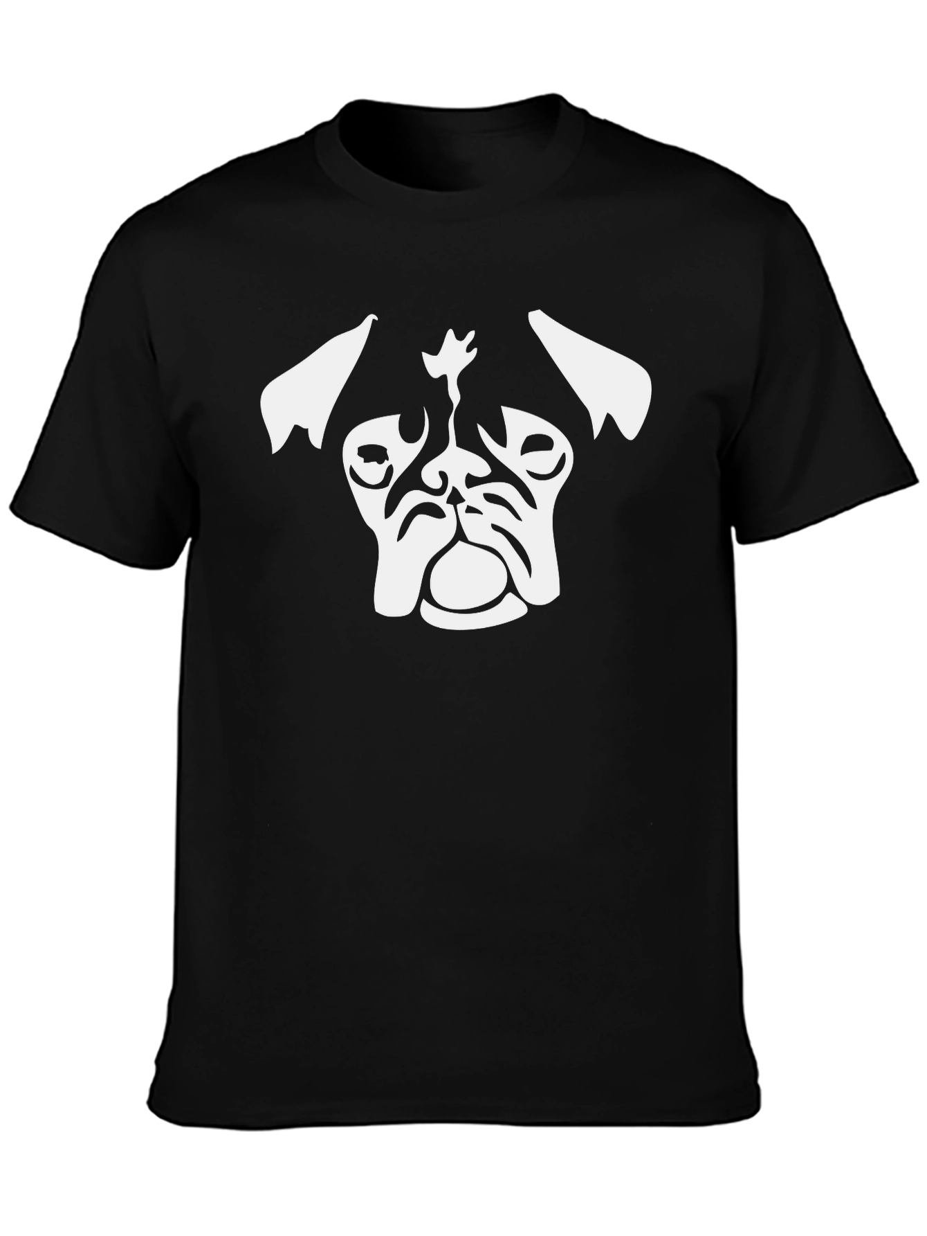 Black Pug Head Graphic Tee - Stylish Black T-Shirt view 3