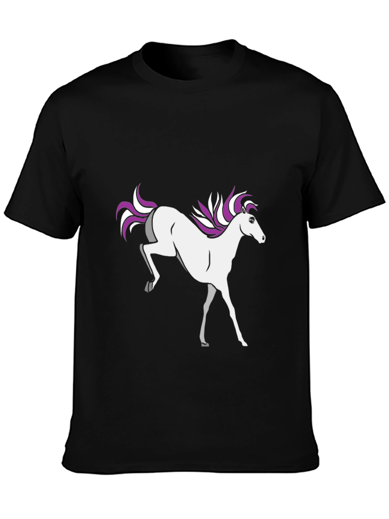 Black Unicorn Graphic Tee - Black Cotton T-Shirt view 3