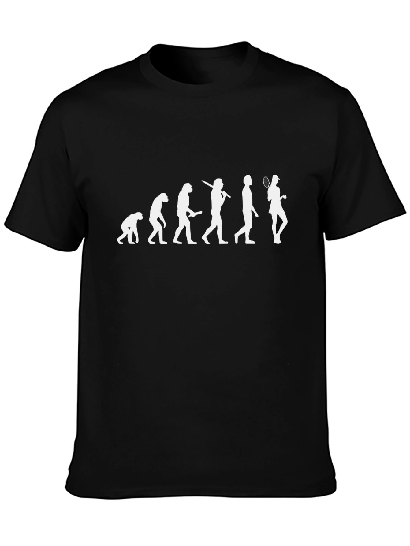 Black Evolution of a Badminton Player T-Shirt view 3