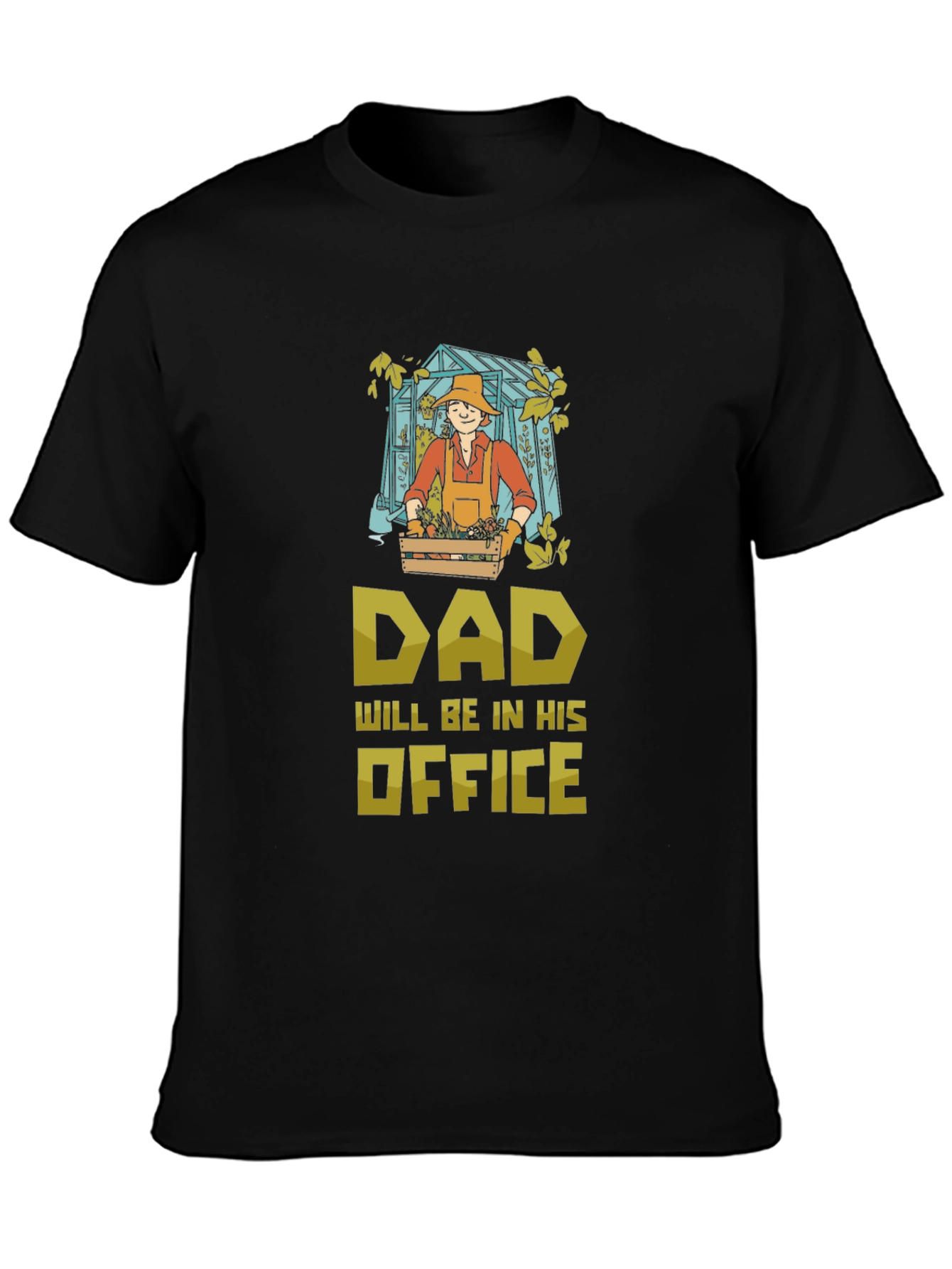 Black Dad's Gardening Office T-Shirt - Funny Gardener Gift view 3