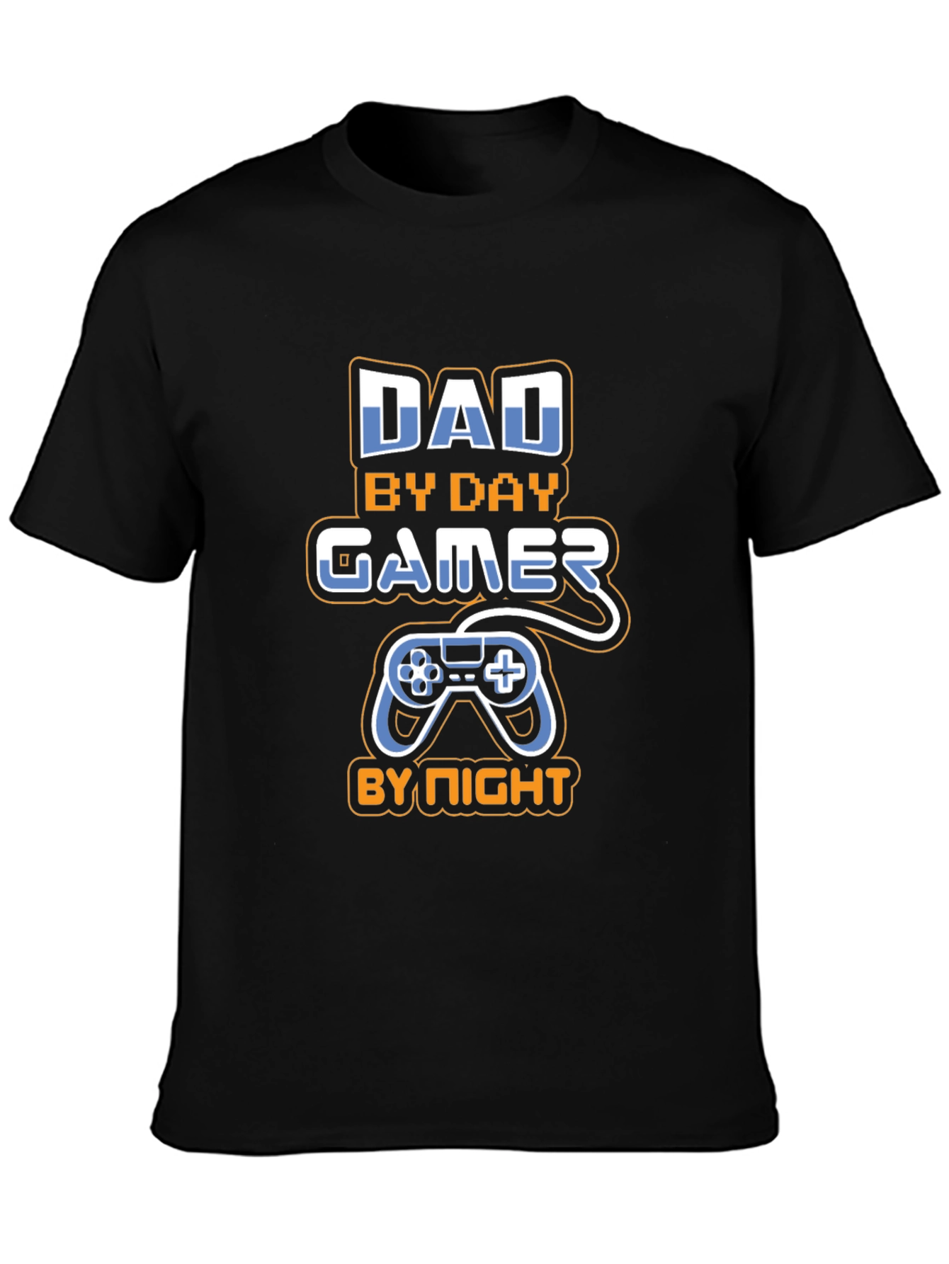 Black Dad By Day Gamer By Night T-Shirt view 3