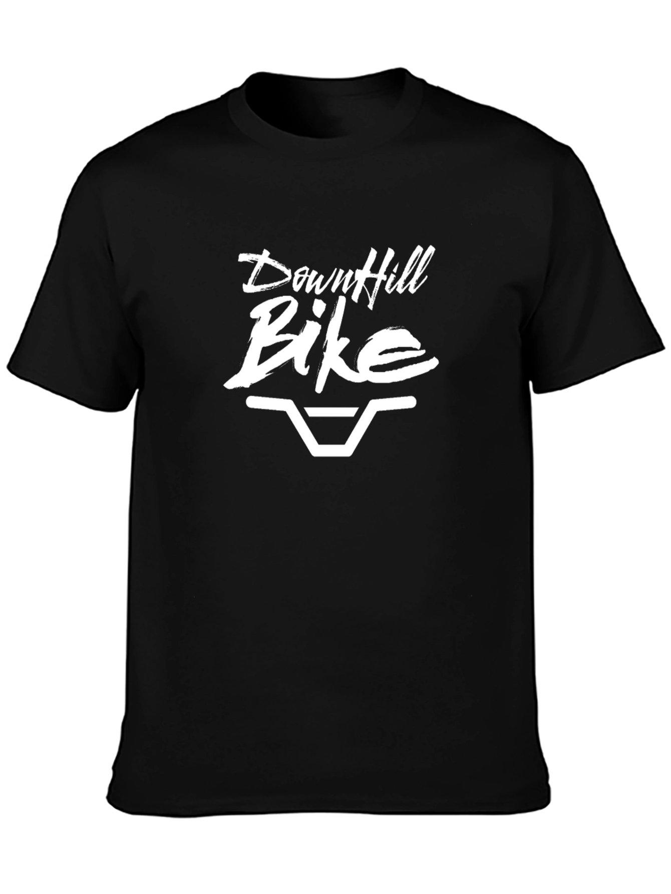Black Downhill Bike Graphic Tee - Black Cotton T-Shirt view 3