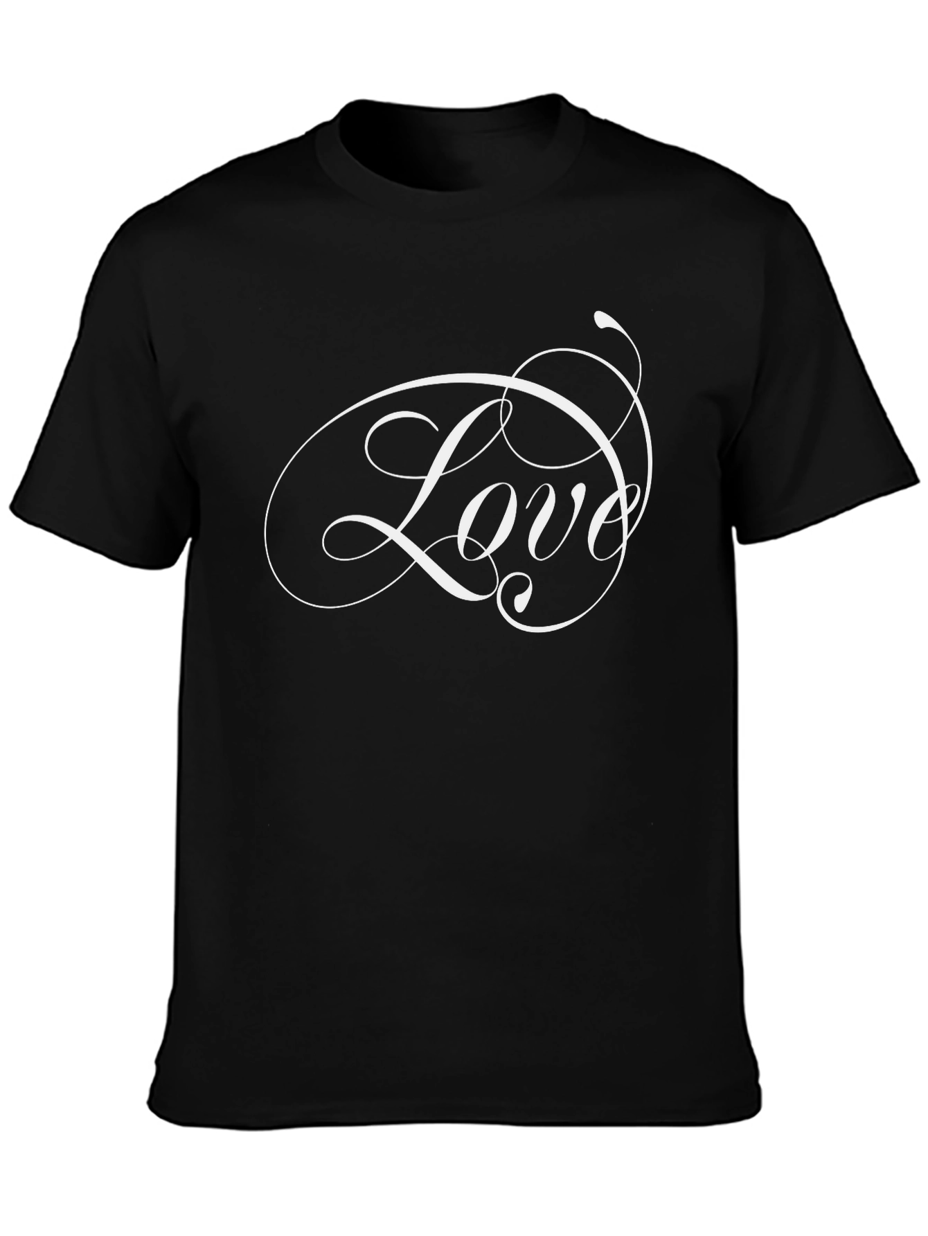 Black Love Script Black T-Shirt view 3