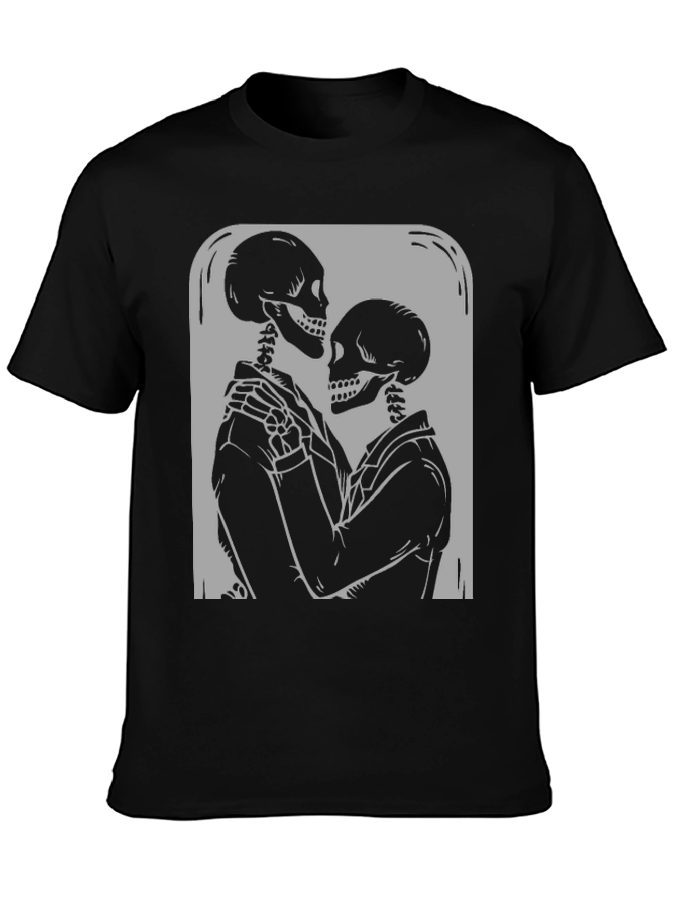 Black Skeleton Couple Graphic Tee - Embrace the Afterlife! view 3