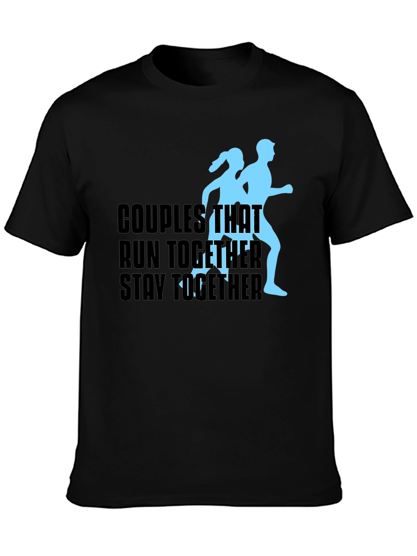 Black Couples Run Together T-Shirt - Matching Athletic Apparel view 3