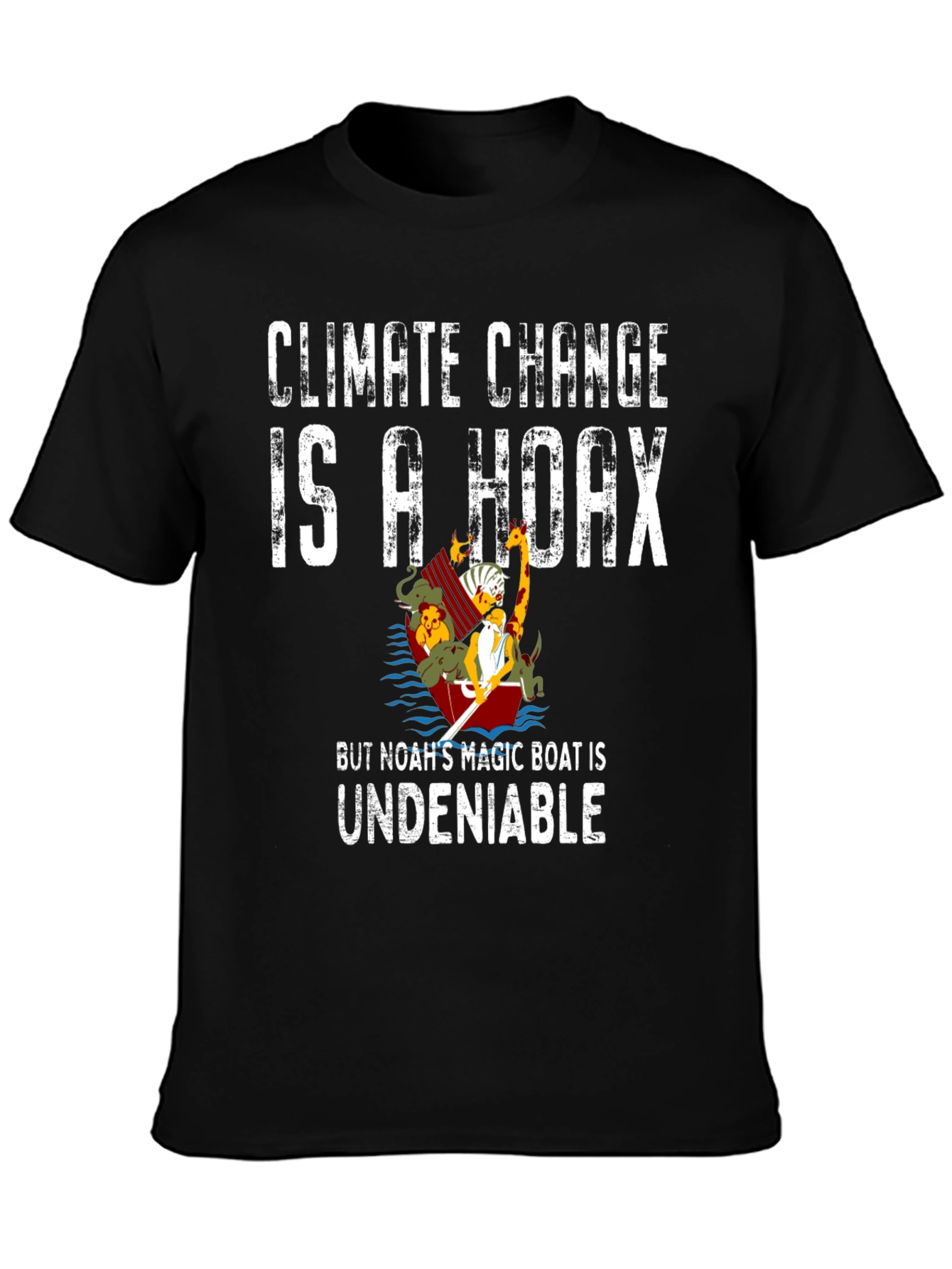 Black Climate Change is a Hoax T-Shirt view 3