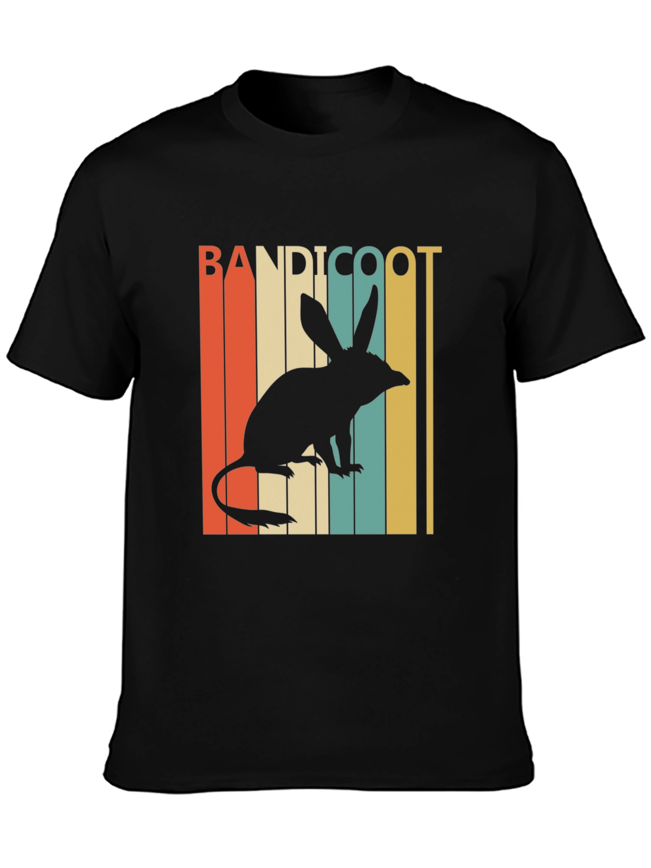 Black Bandicoot Retro Style T-Shirt view 3
