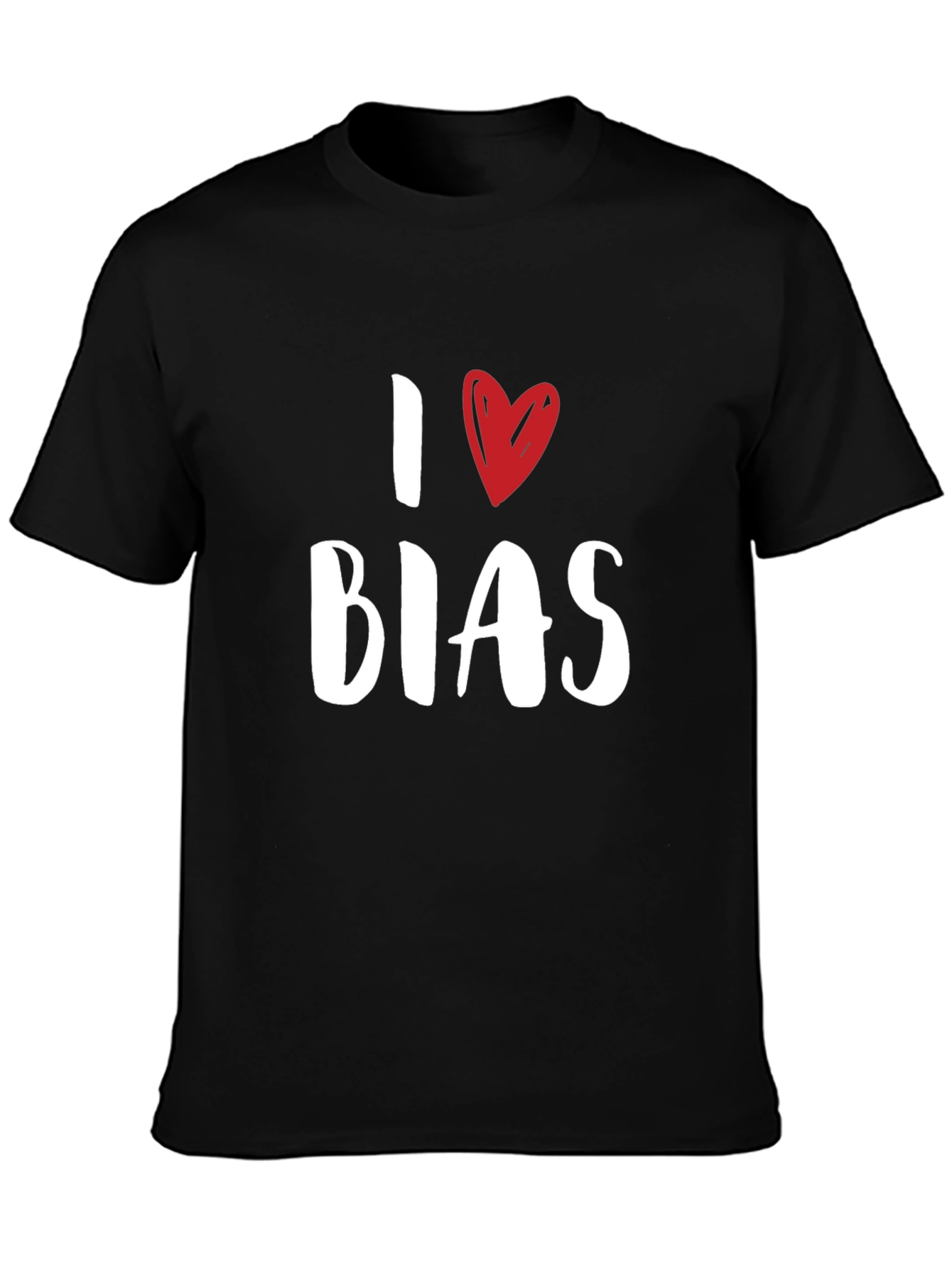 Black I Heart Bias Graphic Tee - Trendy Casual Top view 3