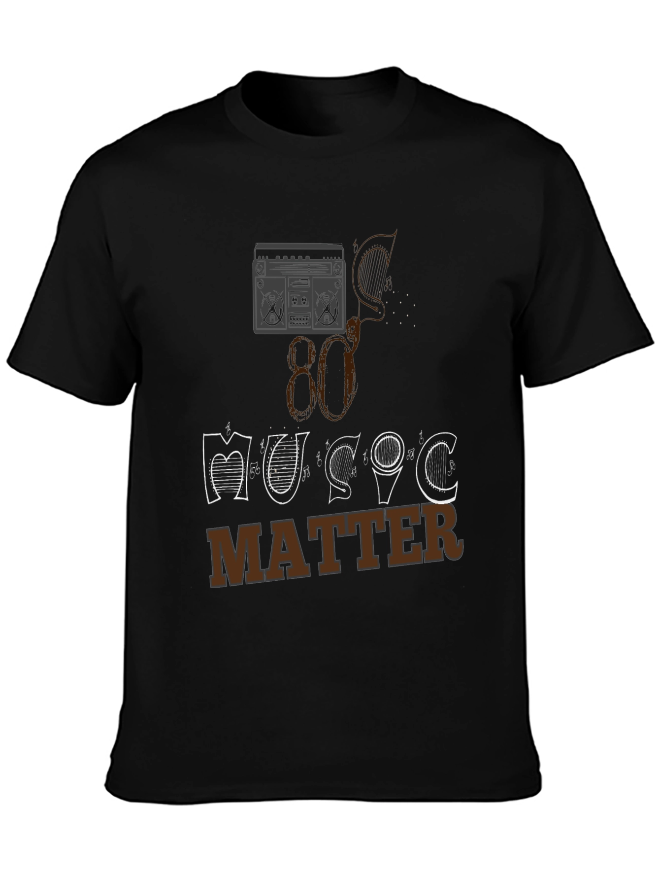 Black 80's Music Matters Graphic Tee view 3