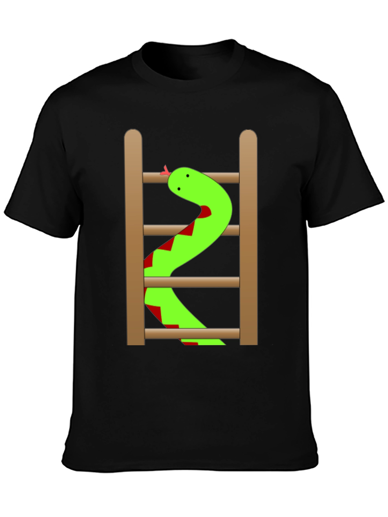 Black Snake Ladder Funny Graphic Tee - Black view 3