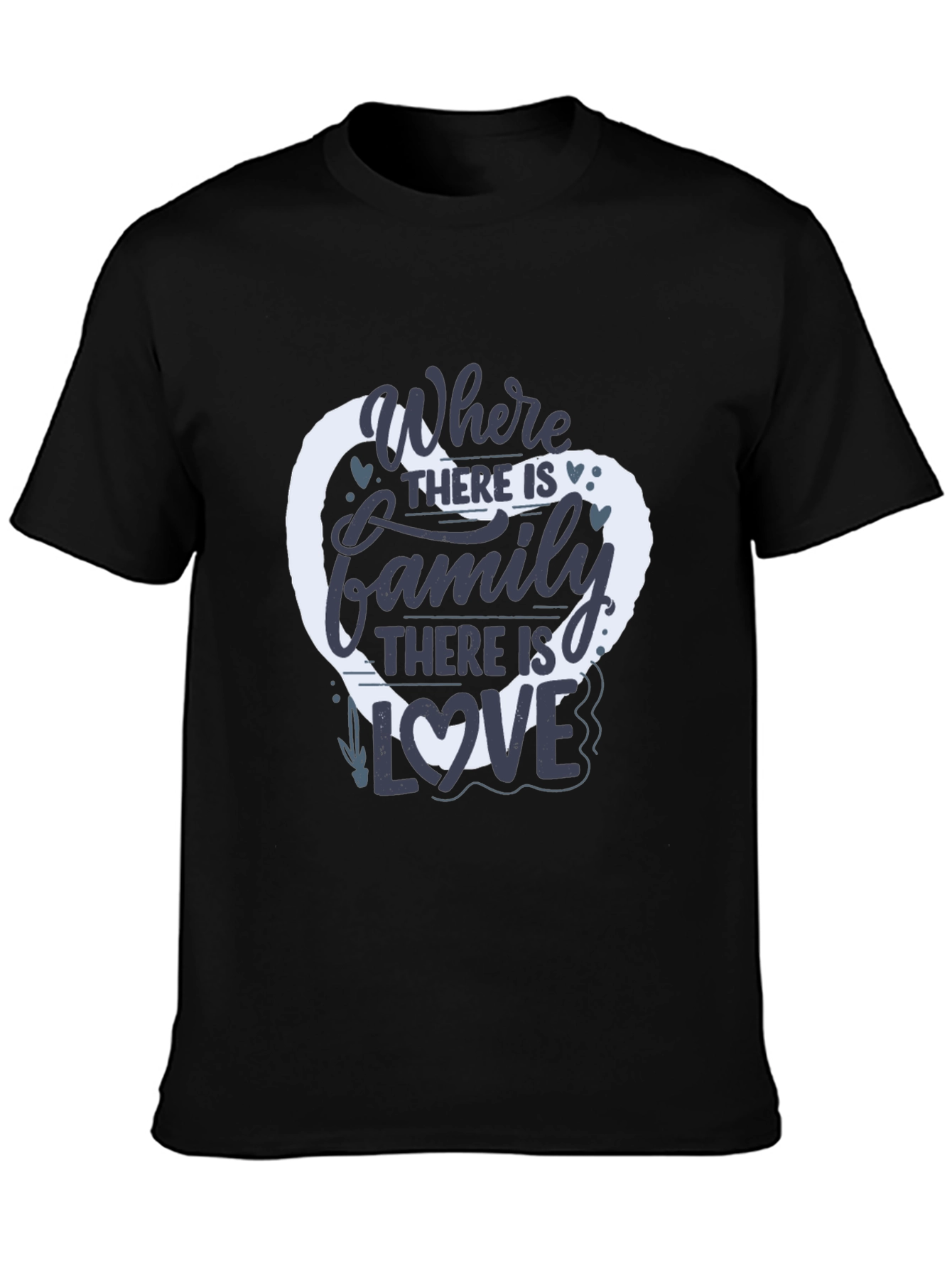 Black Family Love Heart T-Shirt - Where There Is Family view 3