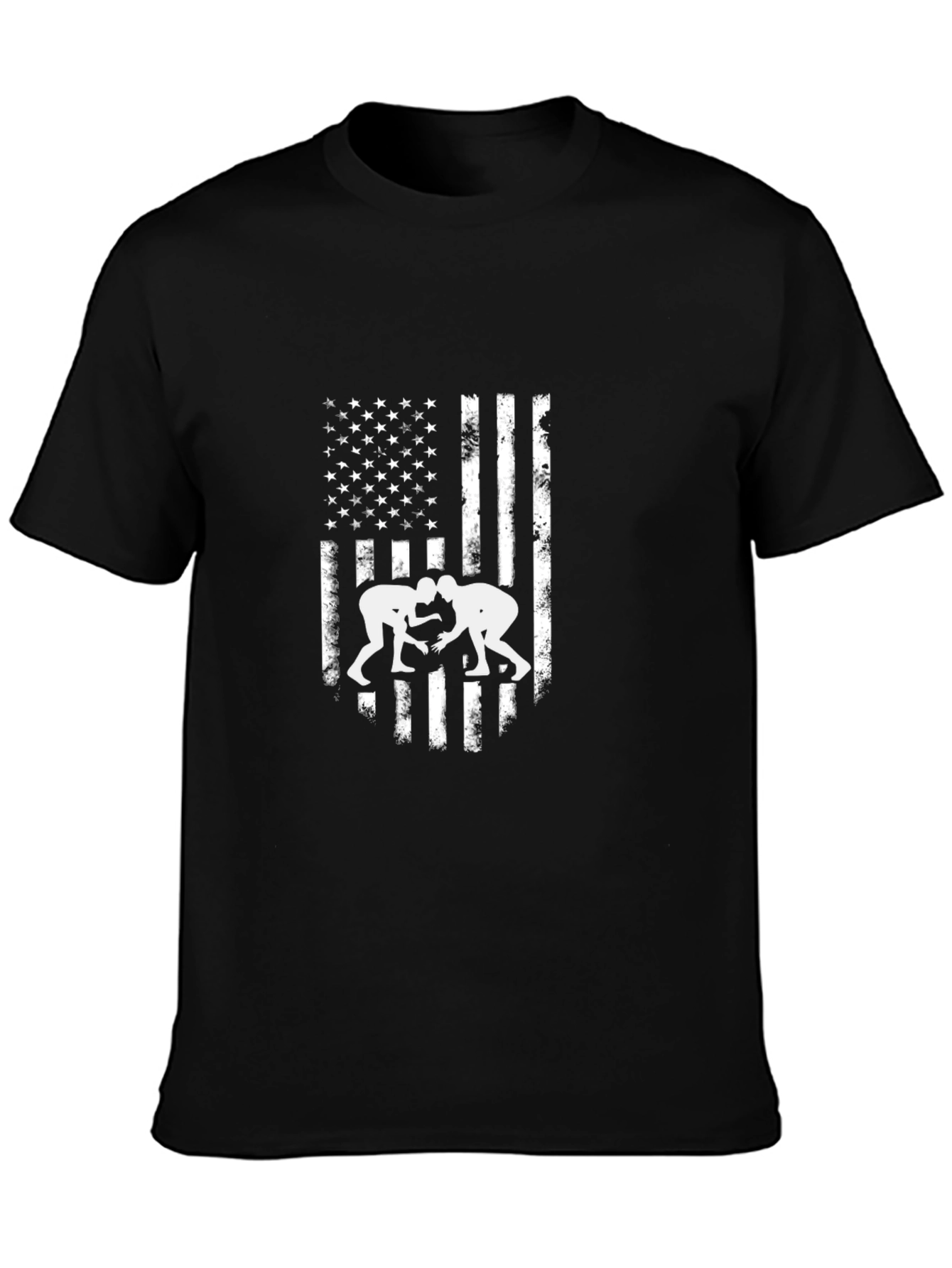 Black USA Wrestling Flag T-Shirt - Patriotic Tee view 3