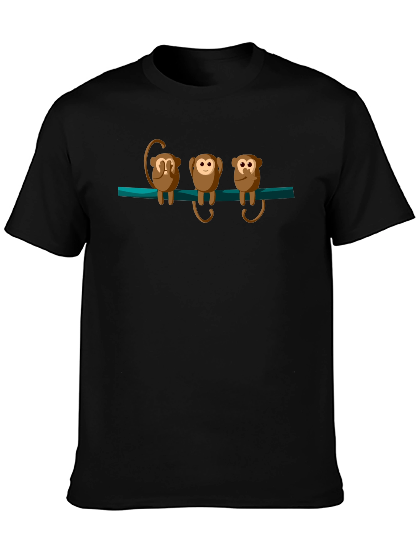 Black Hear, See, Speak No Evil Monkey Graphic Tee view 3