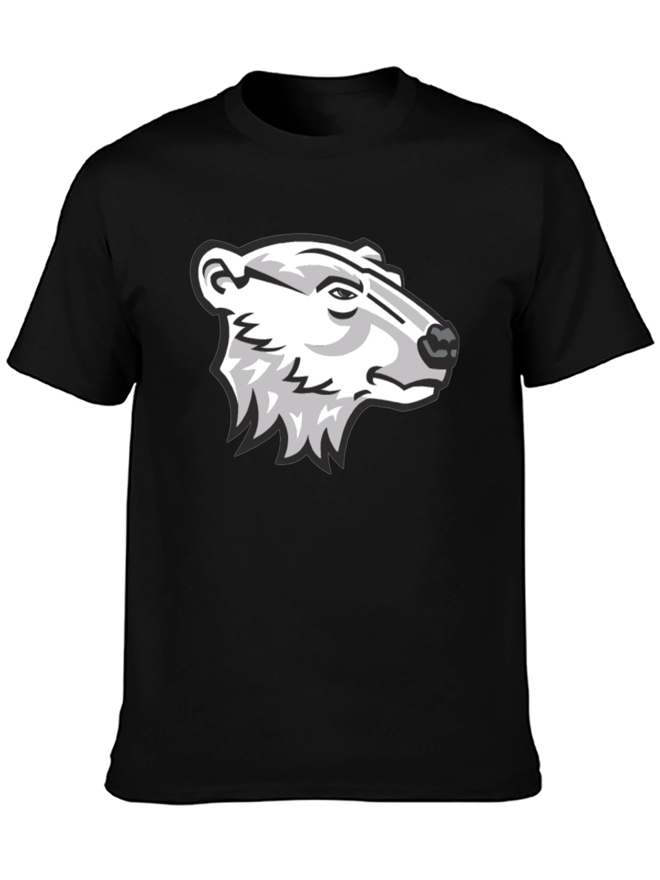 Black Cool Bear Graphic Black T-Shirt view 3