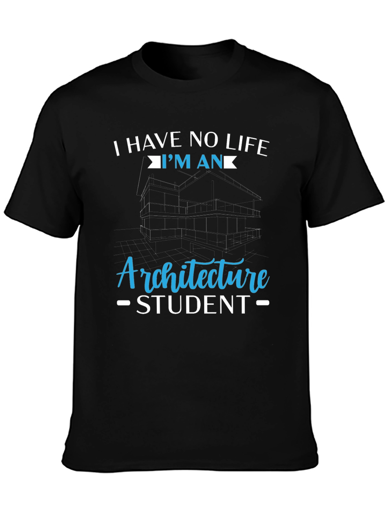 Black Architecture Student Tee: No Life, I'm An... view 3