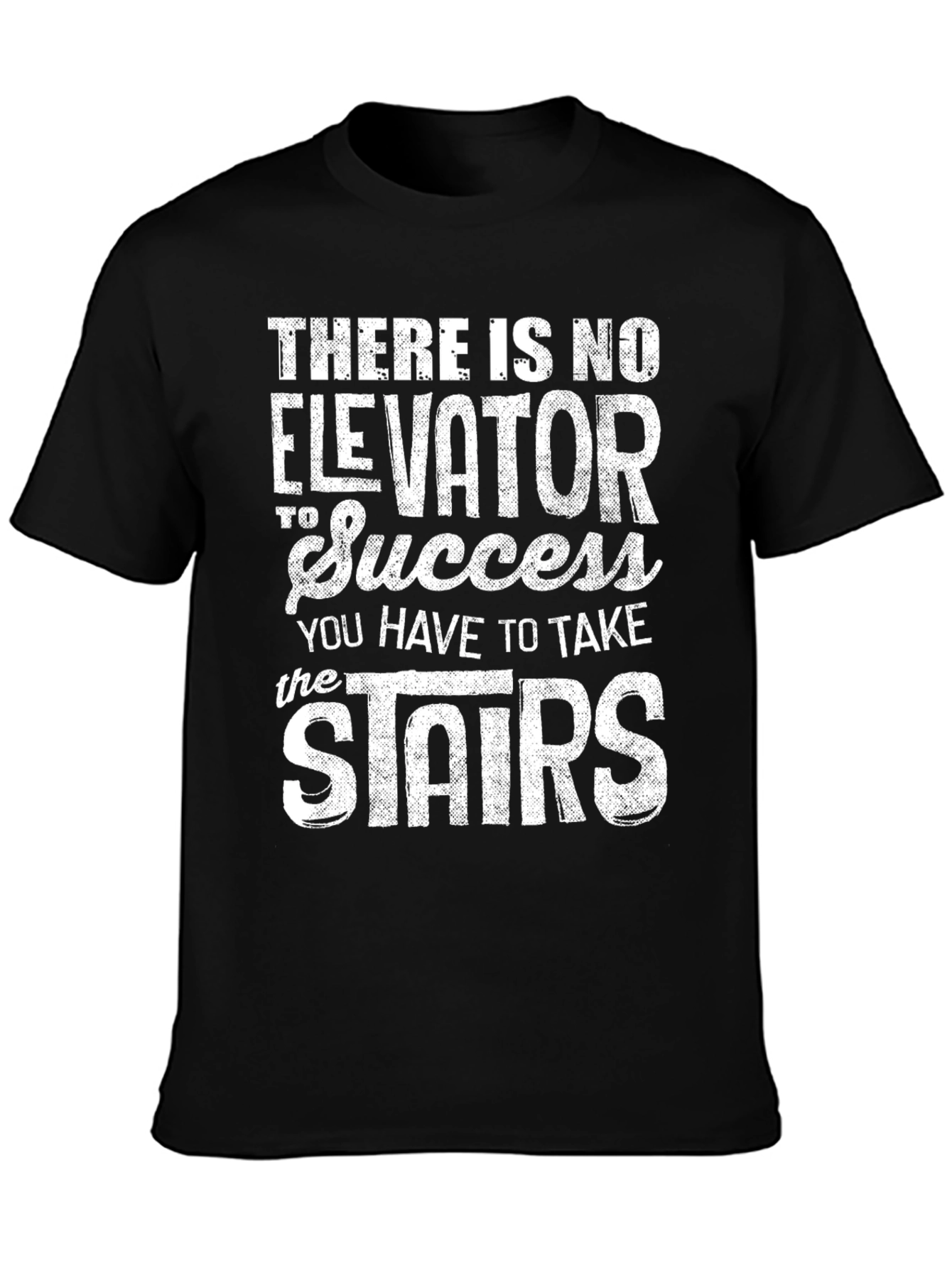 Black Success Stairs Graphic Tee - Motivational Black T-Shirt view 3