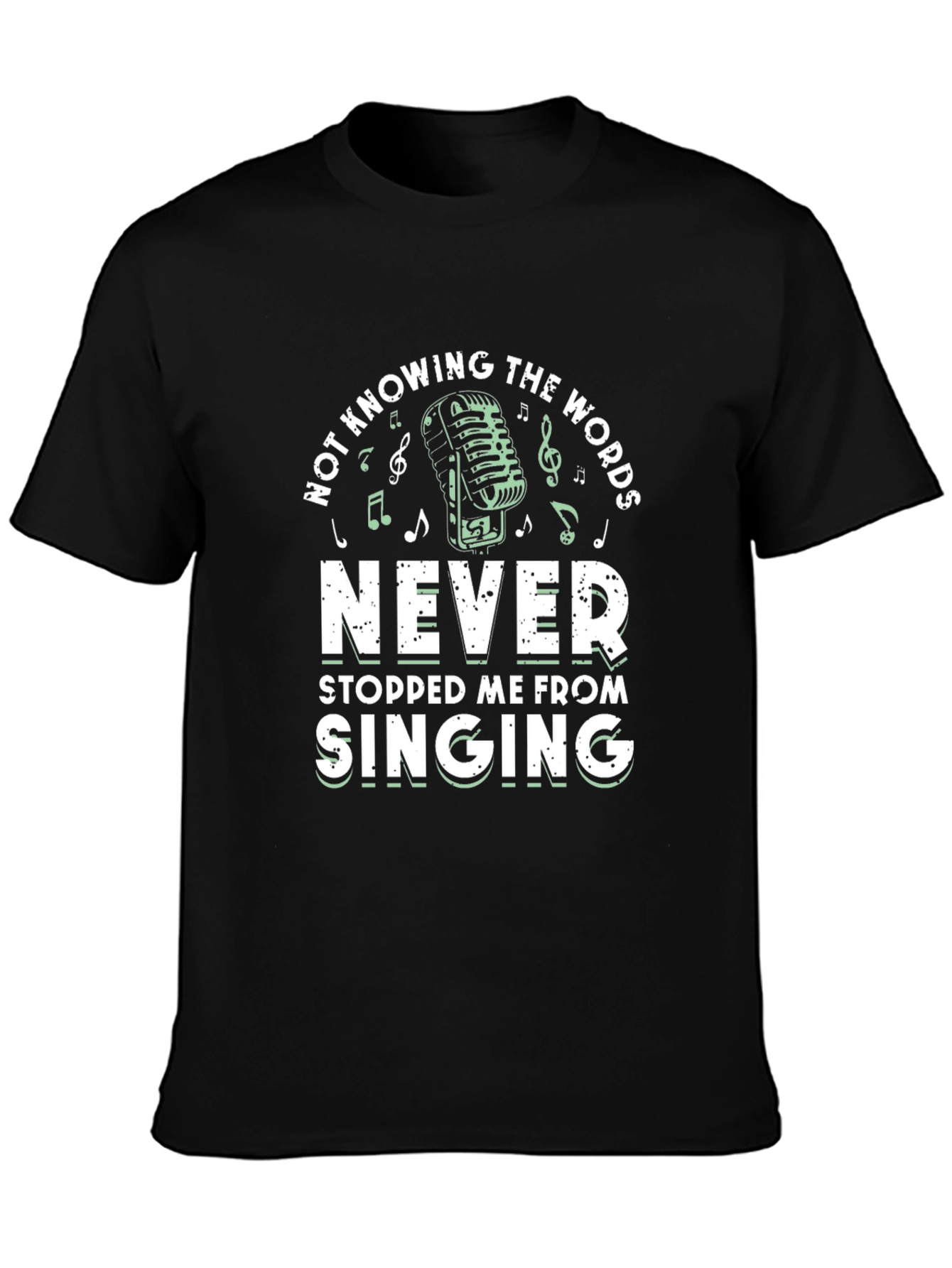 Black Not Knowing the Words Singing T-Shirt view 3