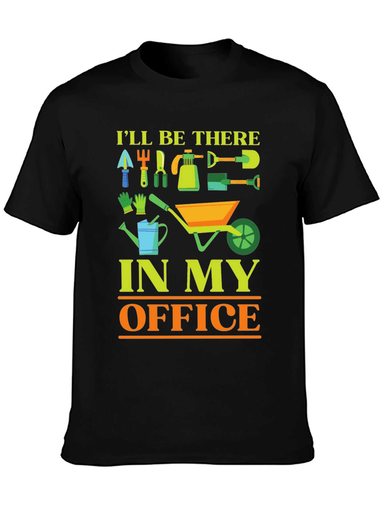 Black Gardening T-Shirt - I'll Be There In My Office view 3