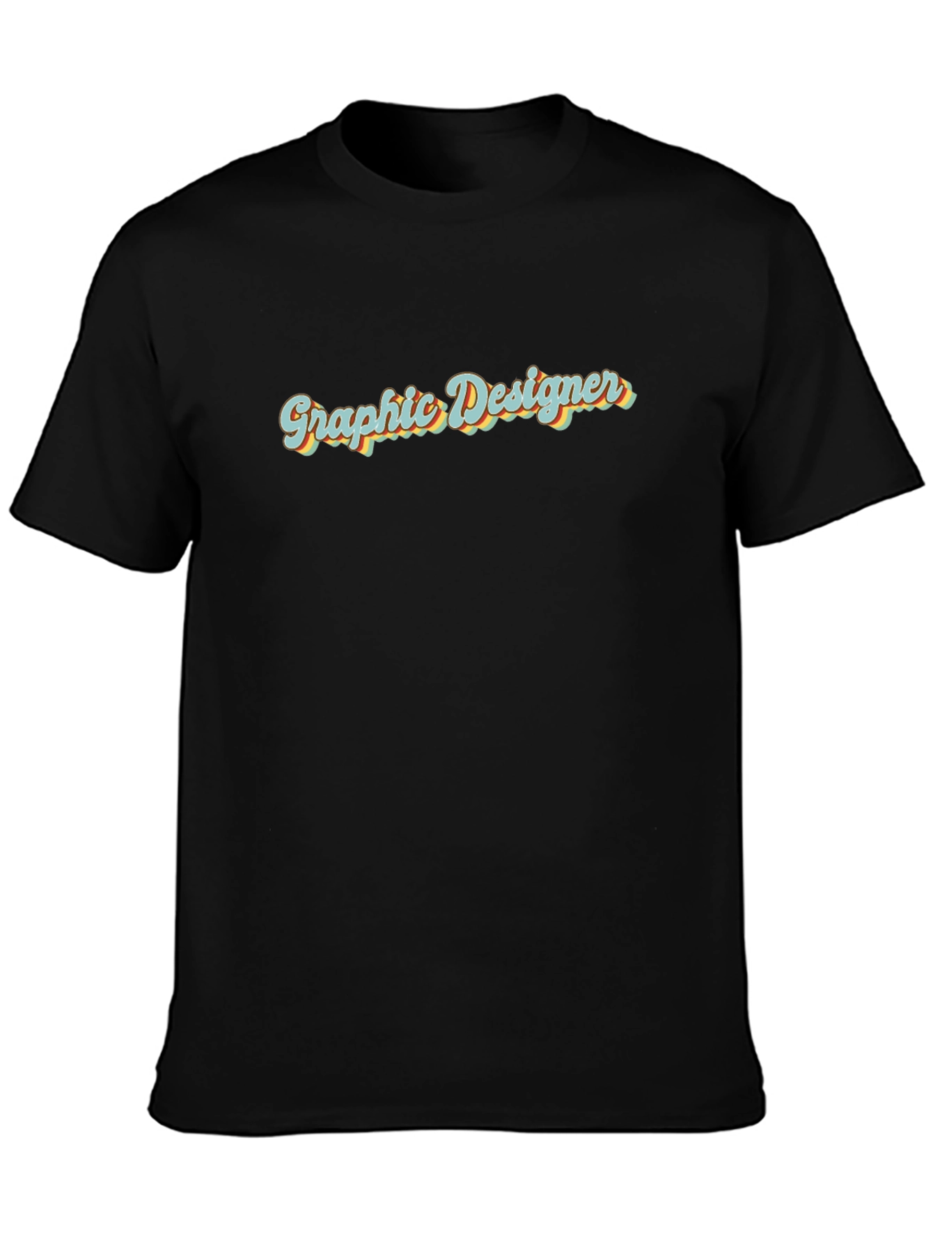 Black Retro Graphic Designer T-Shirt view 3