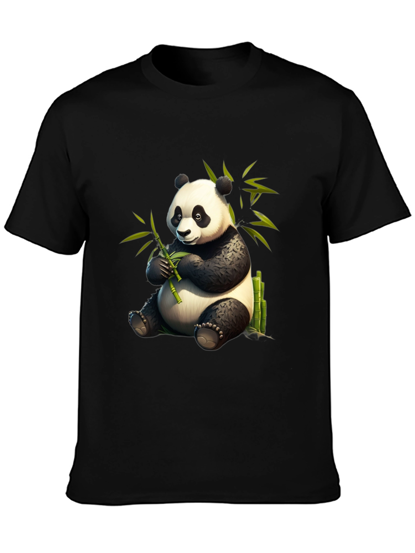 Black Panda Bamboo T-Shirt - Cute & Comfy Cotton Tee view 3