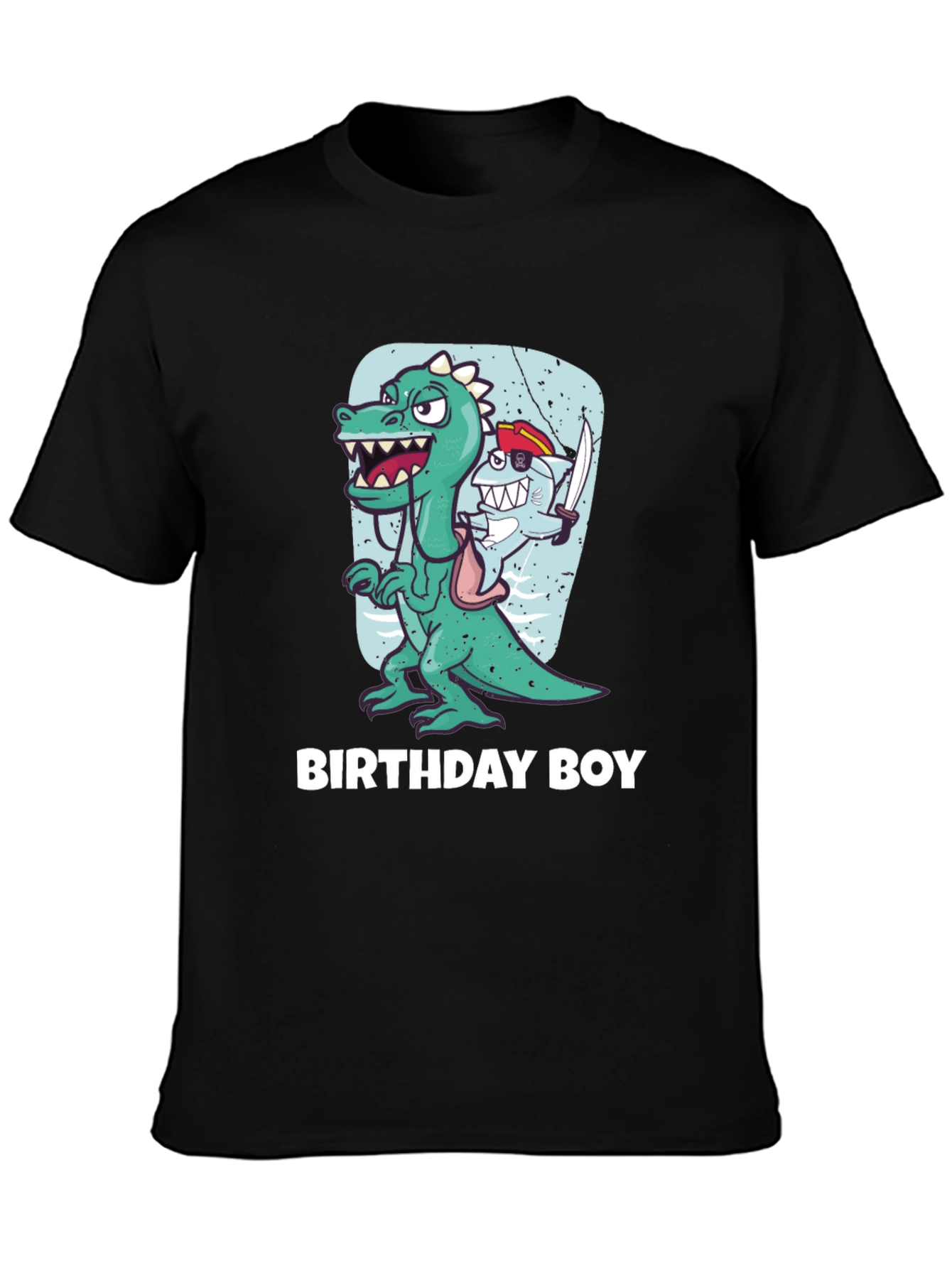 Black Birthday Boy Dinosaur T-Shirt view 3