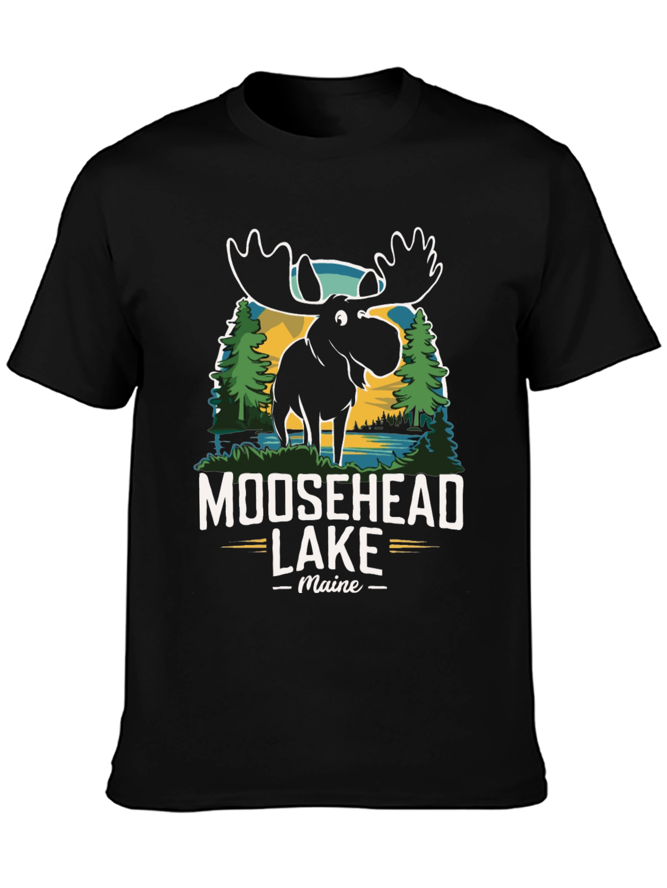 Black Moosehead Lake Maine Graphic Tee view 3